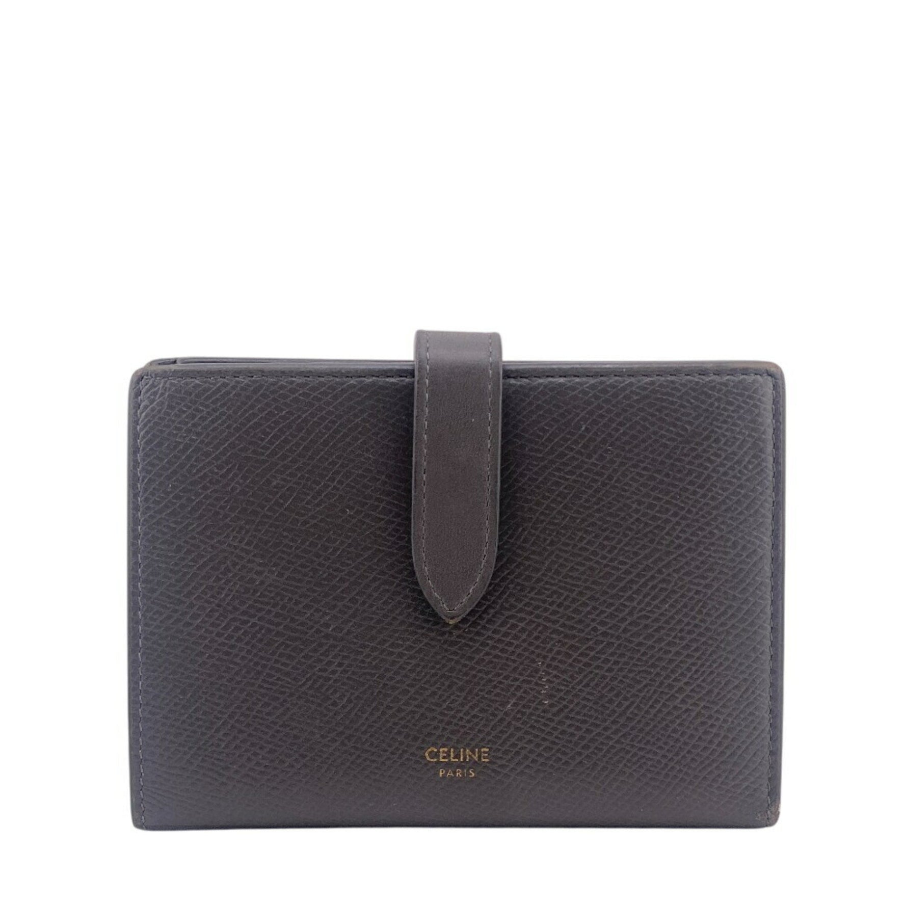 CELINE Medium Strap Wallet Bi-fold Grey