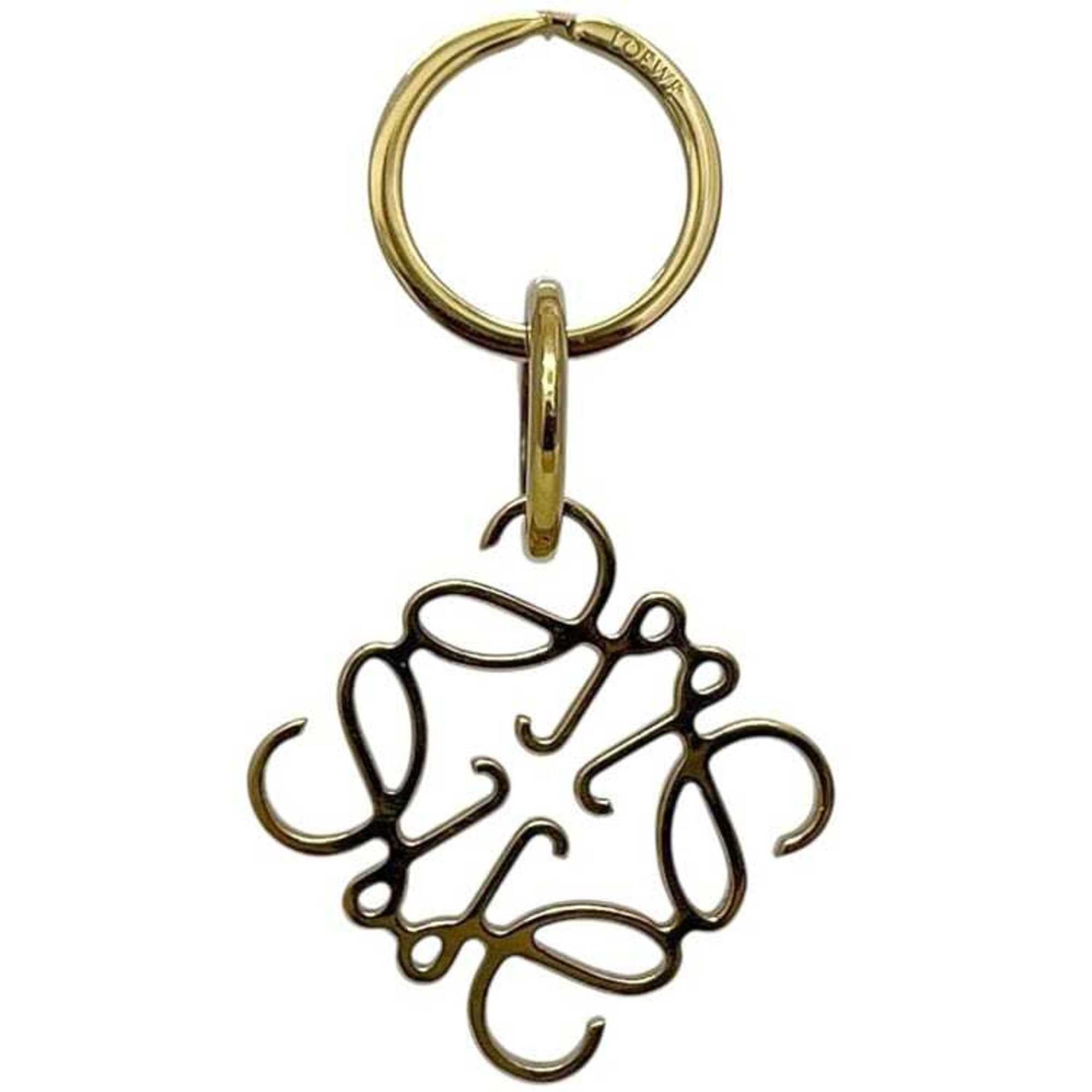 Loewe Key Ring Anagram 111.29.203 Metal Charm Bag GP Men's Keychain