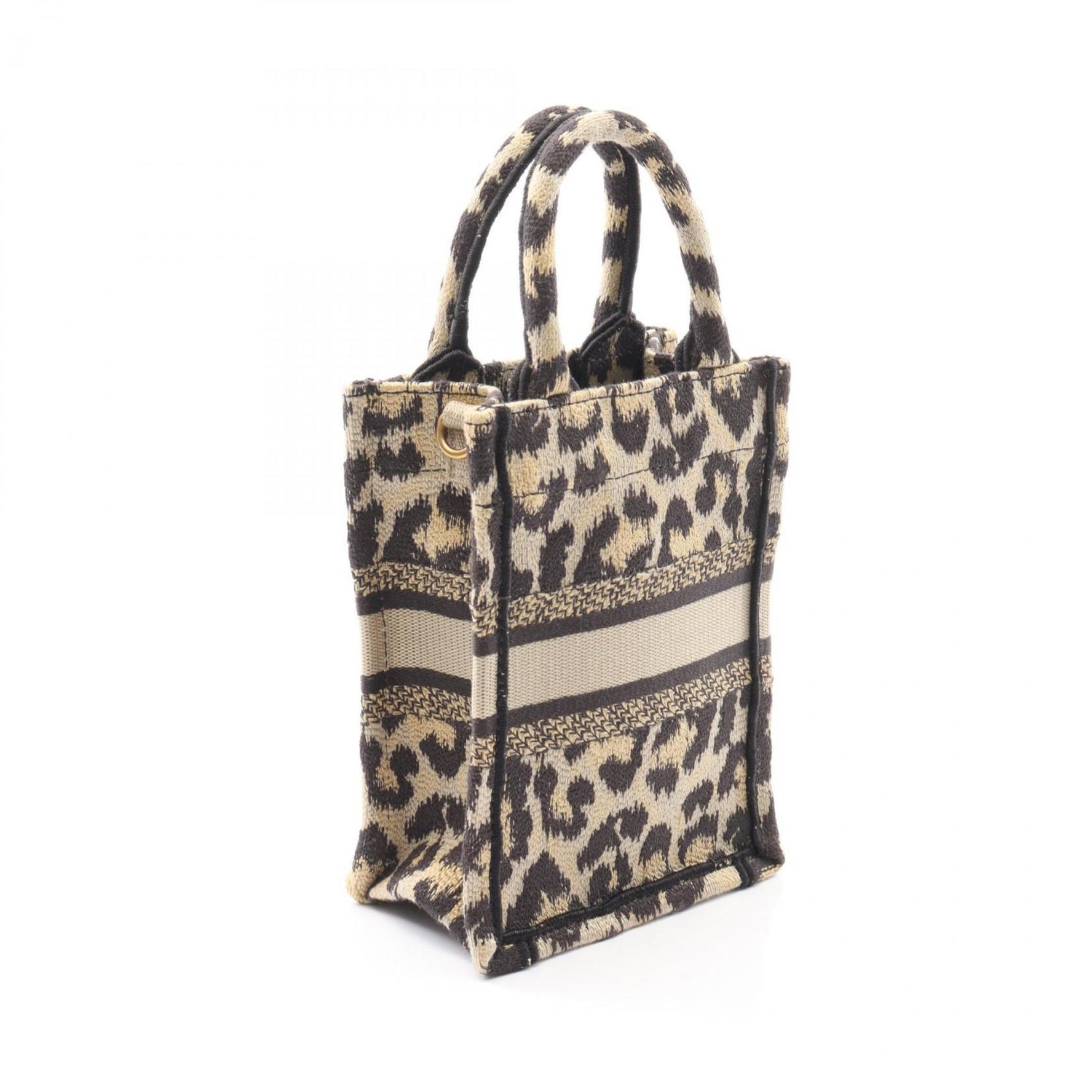 Christian Dior Dior BOOK TOTE Mini Phone Bag Handbag Canvas Beige Black