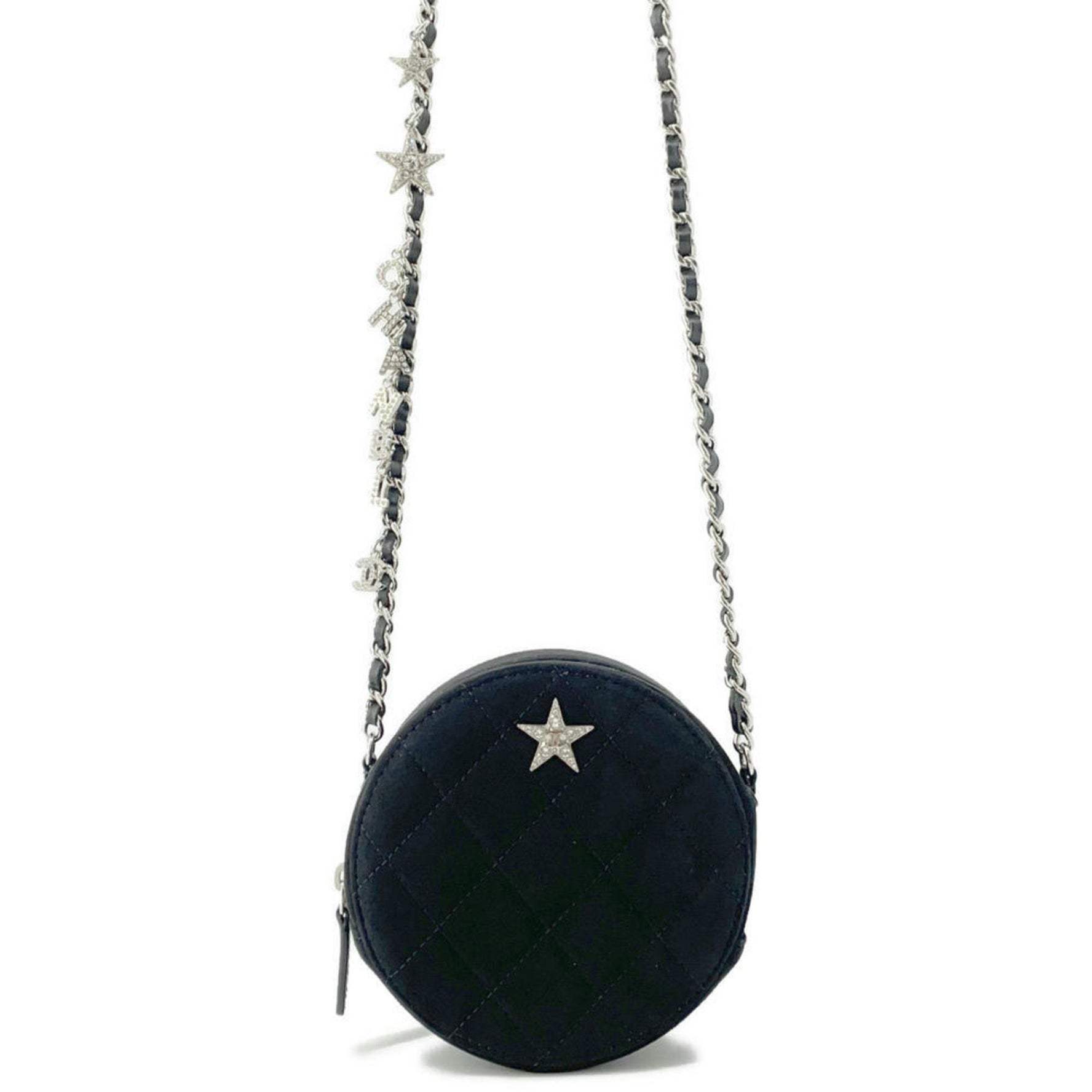 Chanel Chain Shoulder Bag Matelasse Star Motif Coco Mark Round Suede