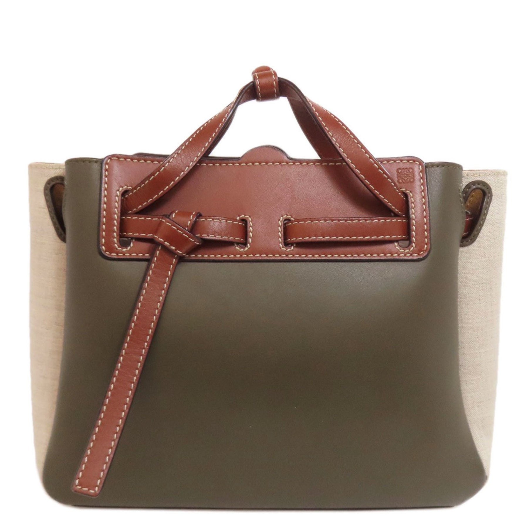 Loewe Lazo Mini Handbag in Calfskin Canvas