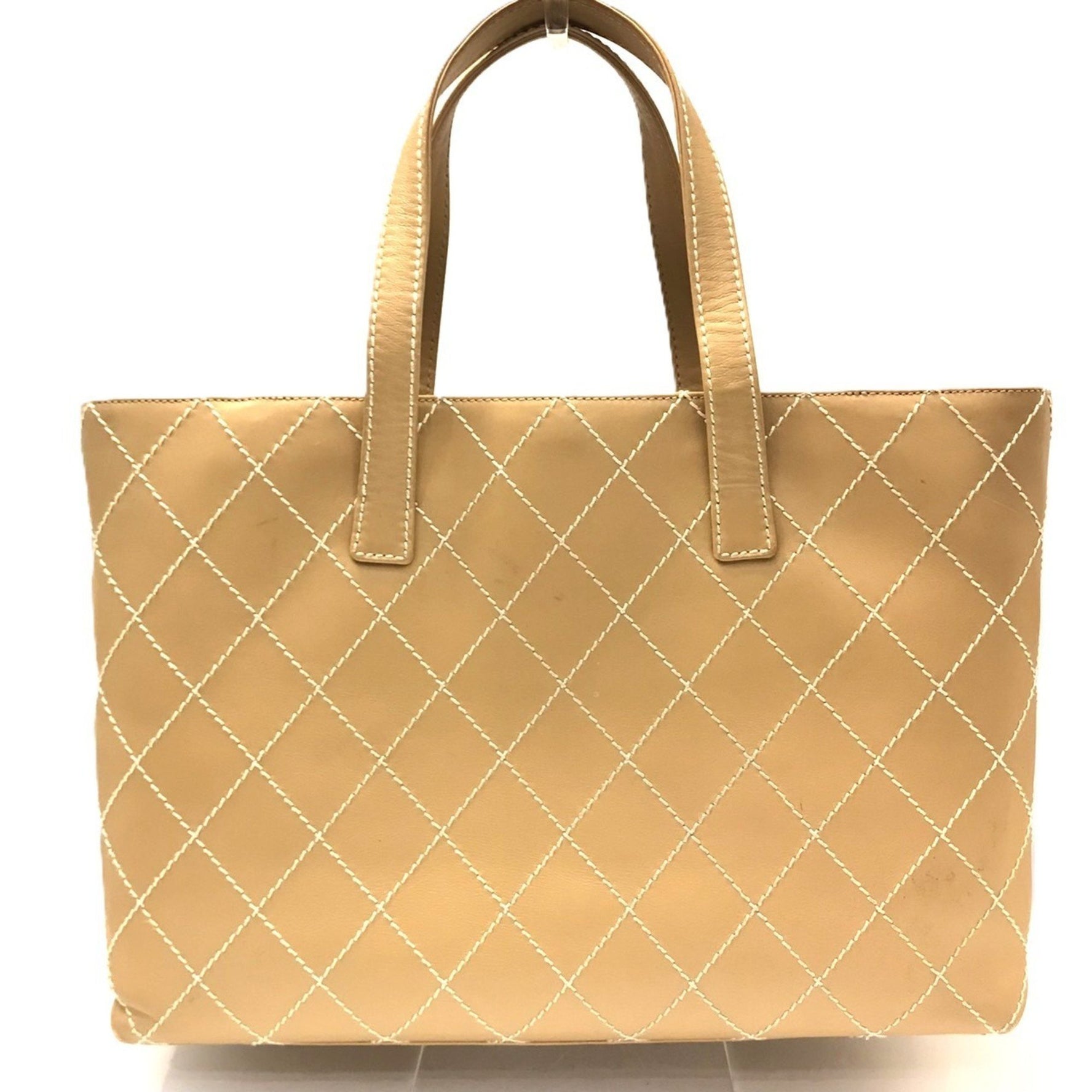 CHANEL Tote Bag Wild Stitch Leather Coco Mark