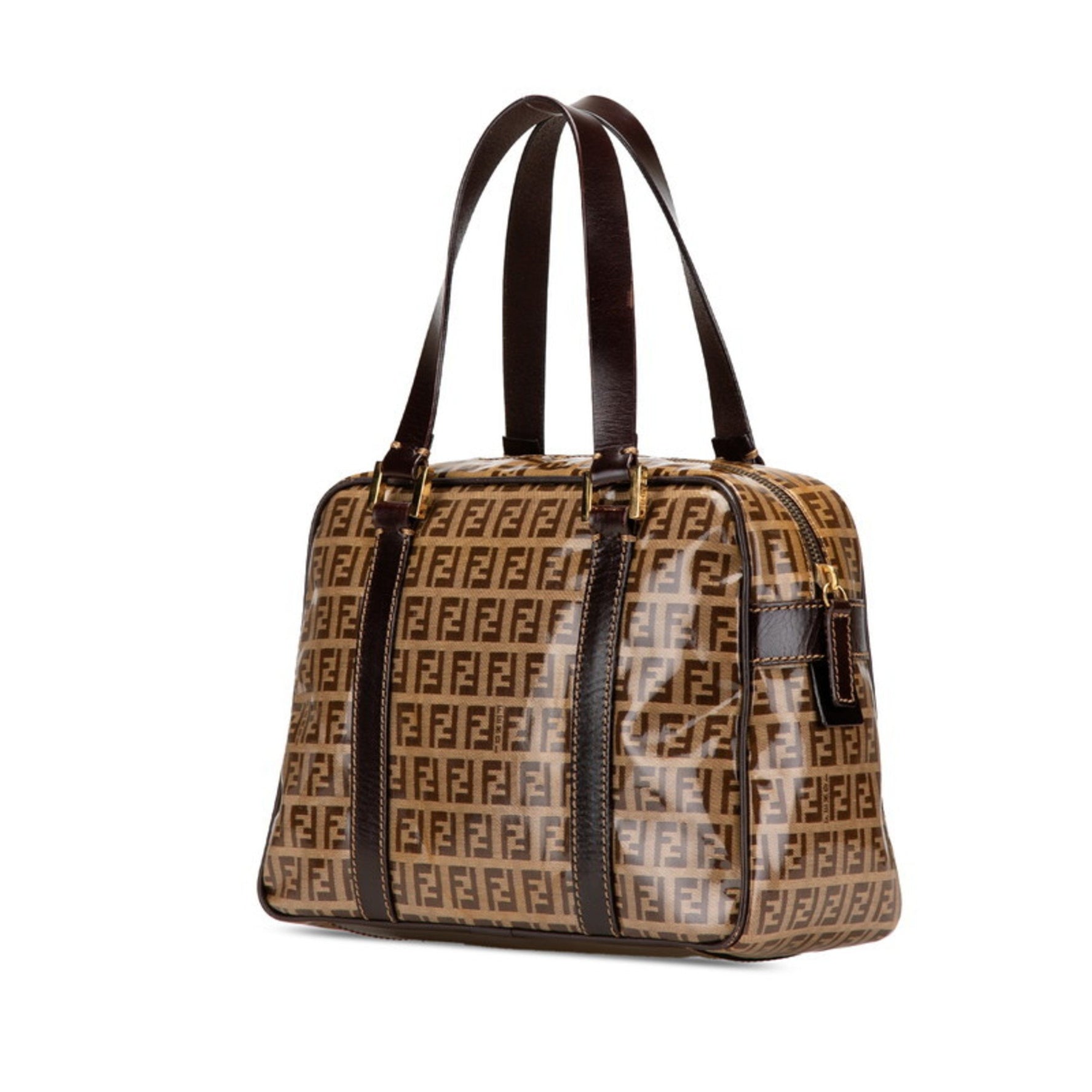 FENDI Zucchino Handbag Patent Canvas