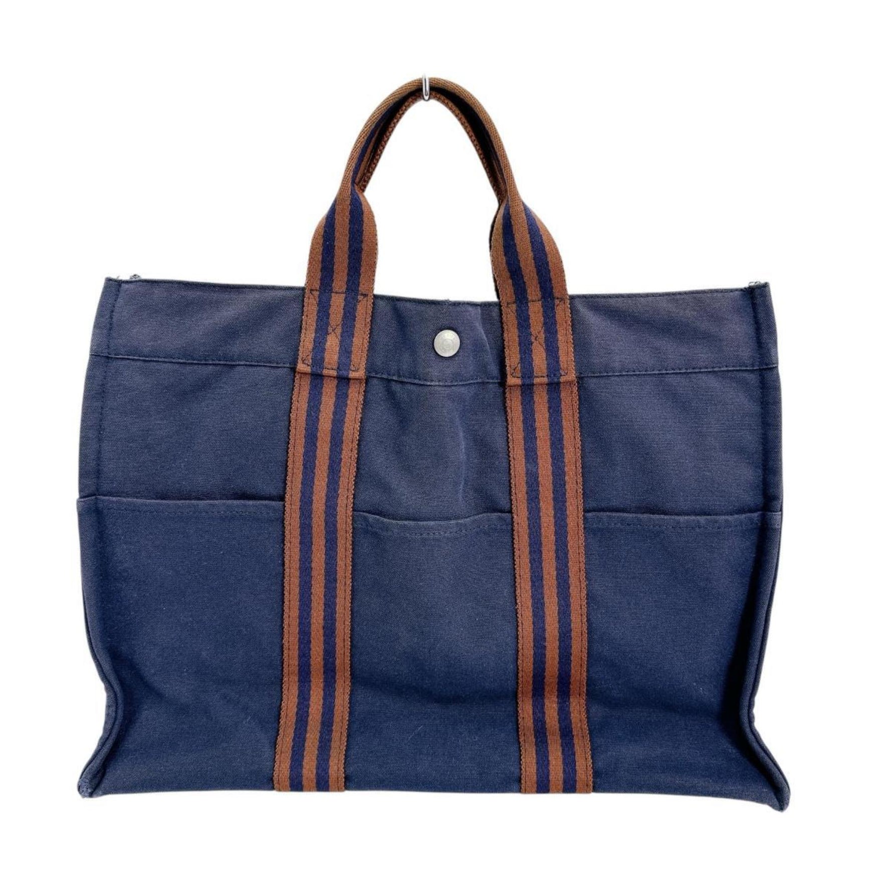 Hermes Tote Bag Handbag Business Foule MM Cotton