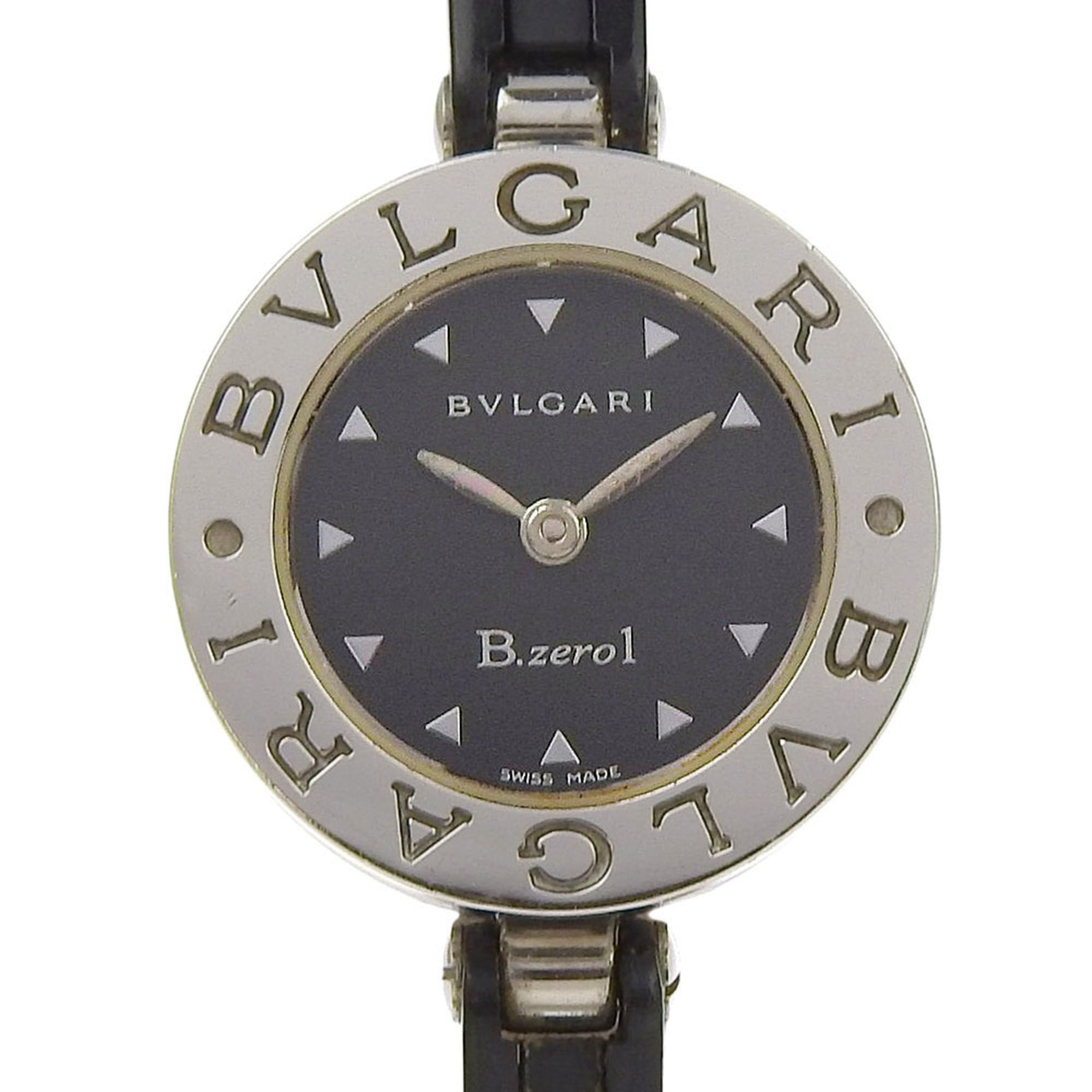BVLGARI Watch with Stainless Steel and Rubber Quartz Movement, Analog Display, Black Dial