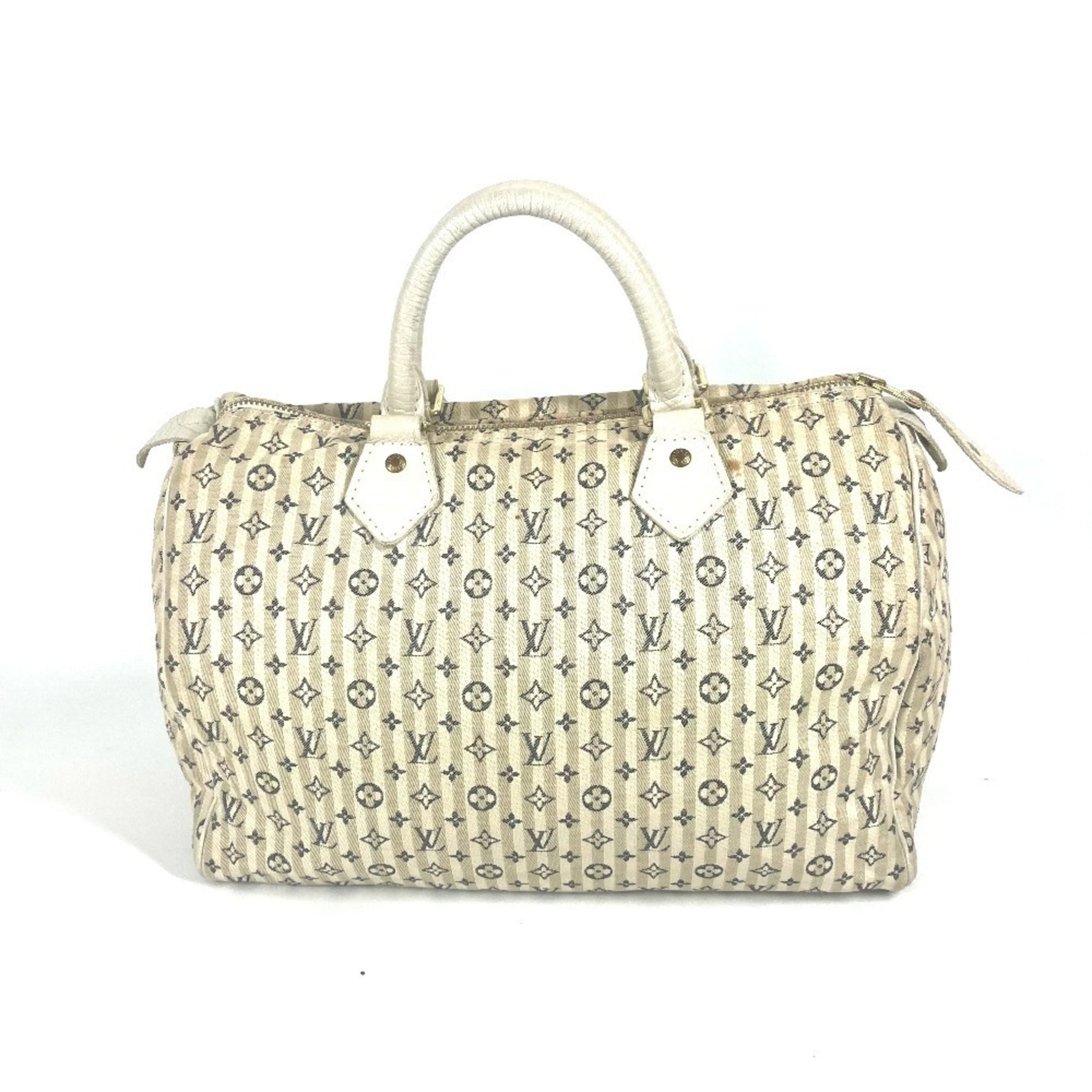 Louis Vuitton Monogram Mini Run Speedy 30 Boston Bag Handbag in Canvas, White