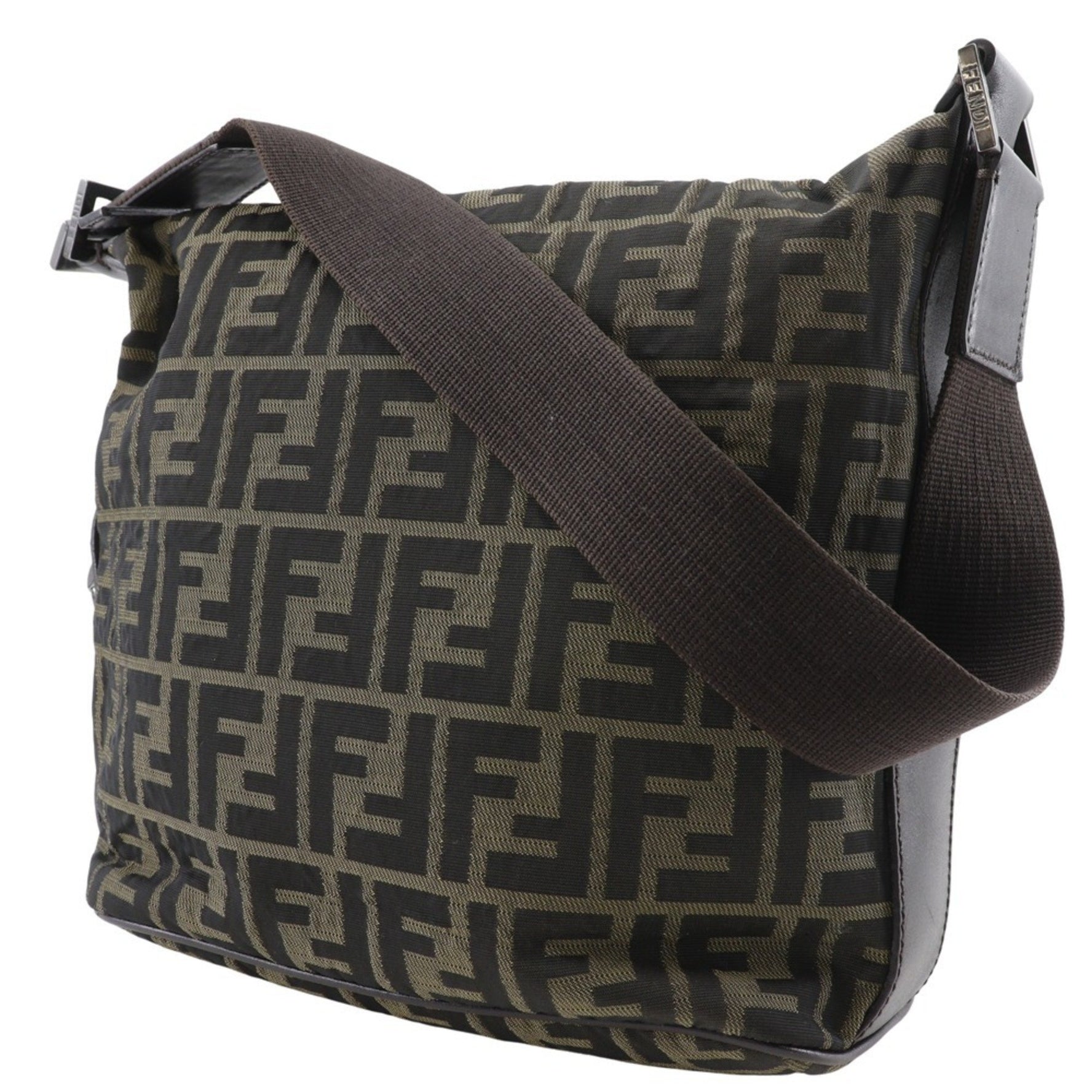 FENDI Zucca Shoulder Bag Nylon Canvas