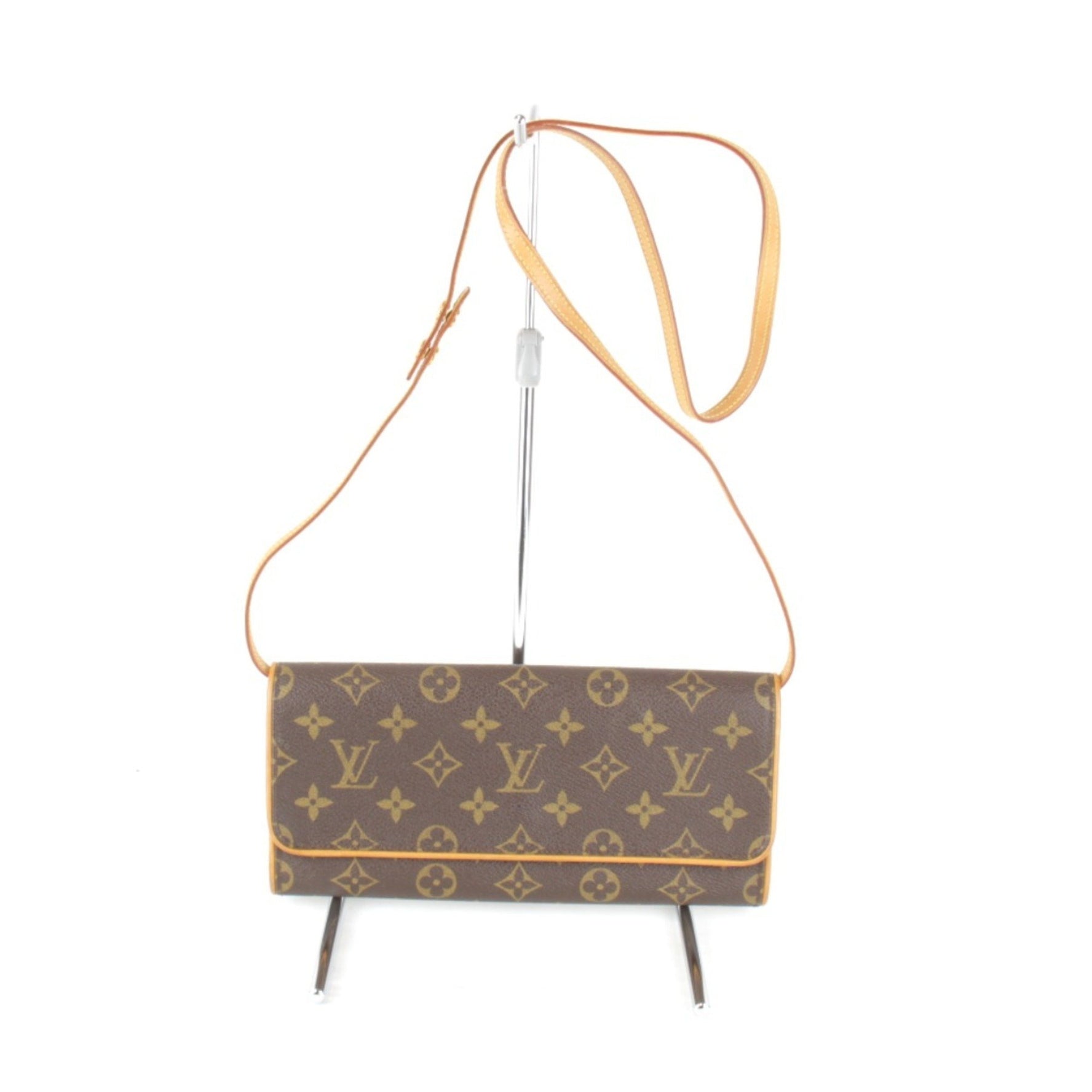 Louis Vuitton Pochette Twin GM Shoulder Bag Brown Monogram Canvas