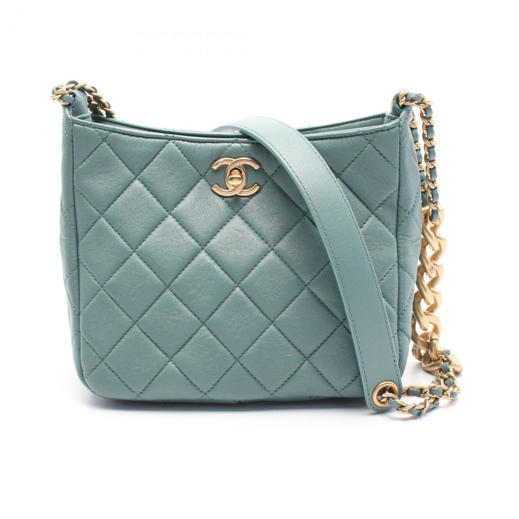 CHANEL Matelasse Small Hobo Bag Shoulder Leather