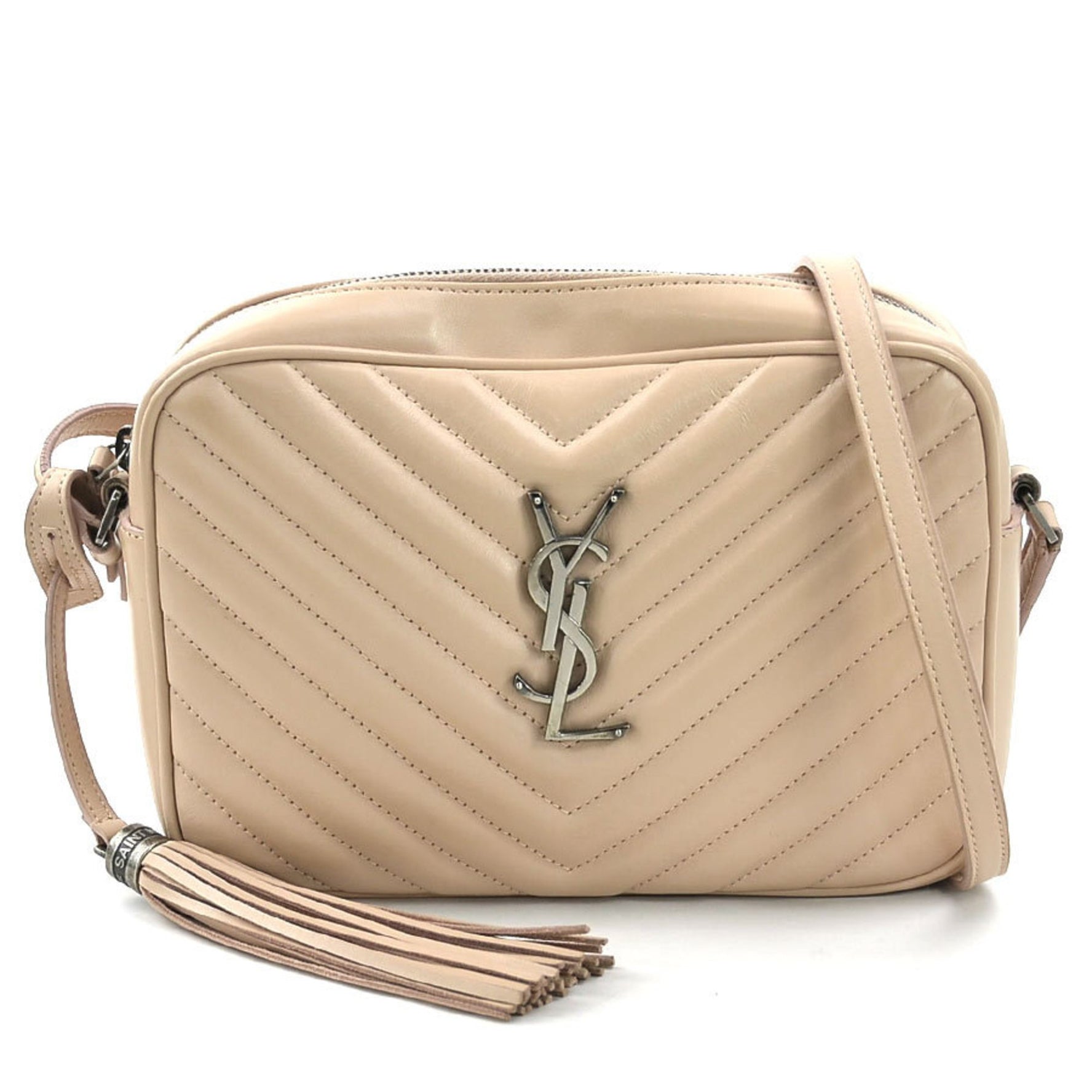 Saint Laurent shoulder bag Lou leather silver