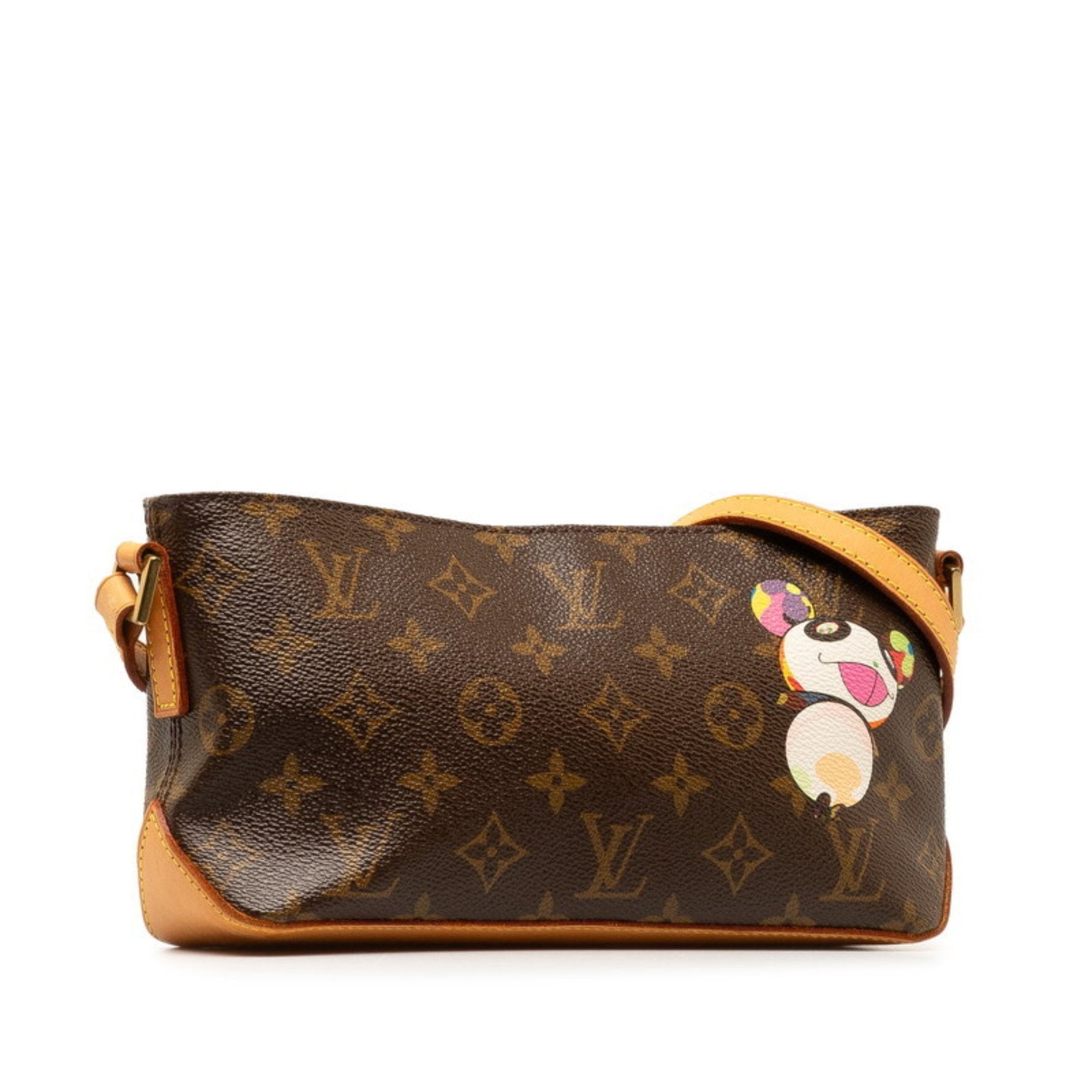 Louis Vuitton Monogram Trotter Panda Takashi Murakami Collaboration Shoulder Bag PVC Leather