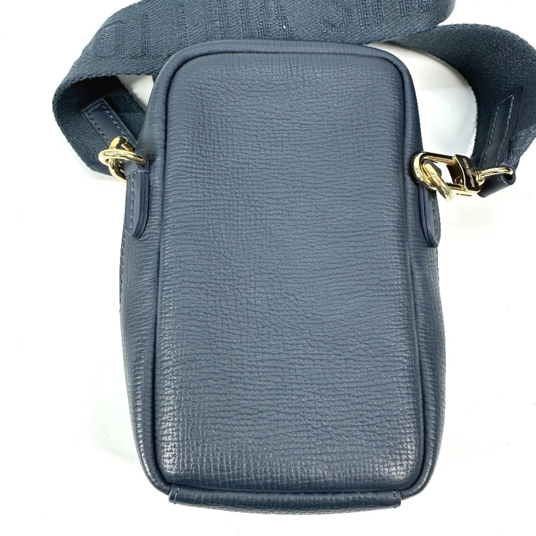 Louis Vuitton Monogram Denim NIGO Collaboration Double Phone Pouch Bag Pochette Crossbody Shoulder Leather Men's