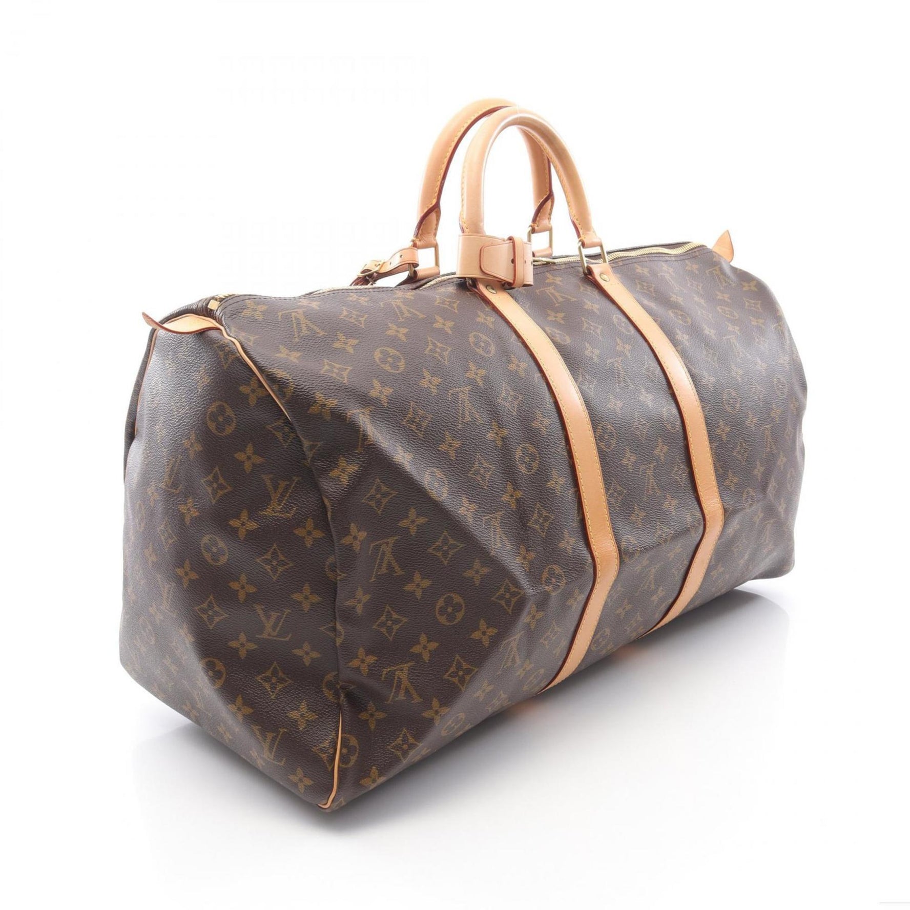 Louis Vuitton Keepall 55 Boston Bag, Coated Canvas and Leather, Monogram, Men's
