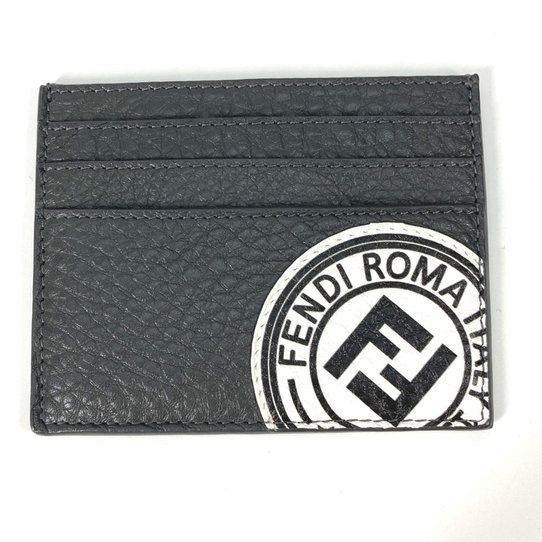 Fendi Logo Bicolor Pass case Card Case Based White