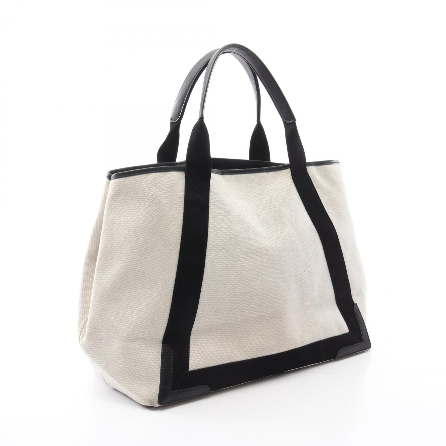 Balenciaga Navy Cabas Medium Tote Bag, Canvas and Leather, White/Black
