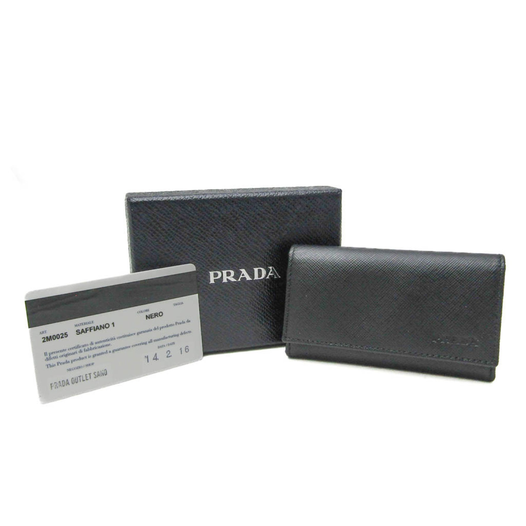 Prada Saffiano Men,Women Leather Key Case