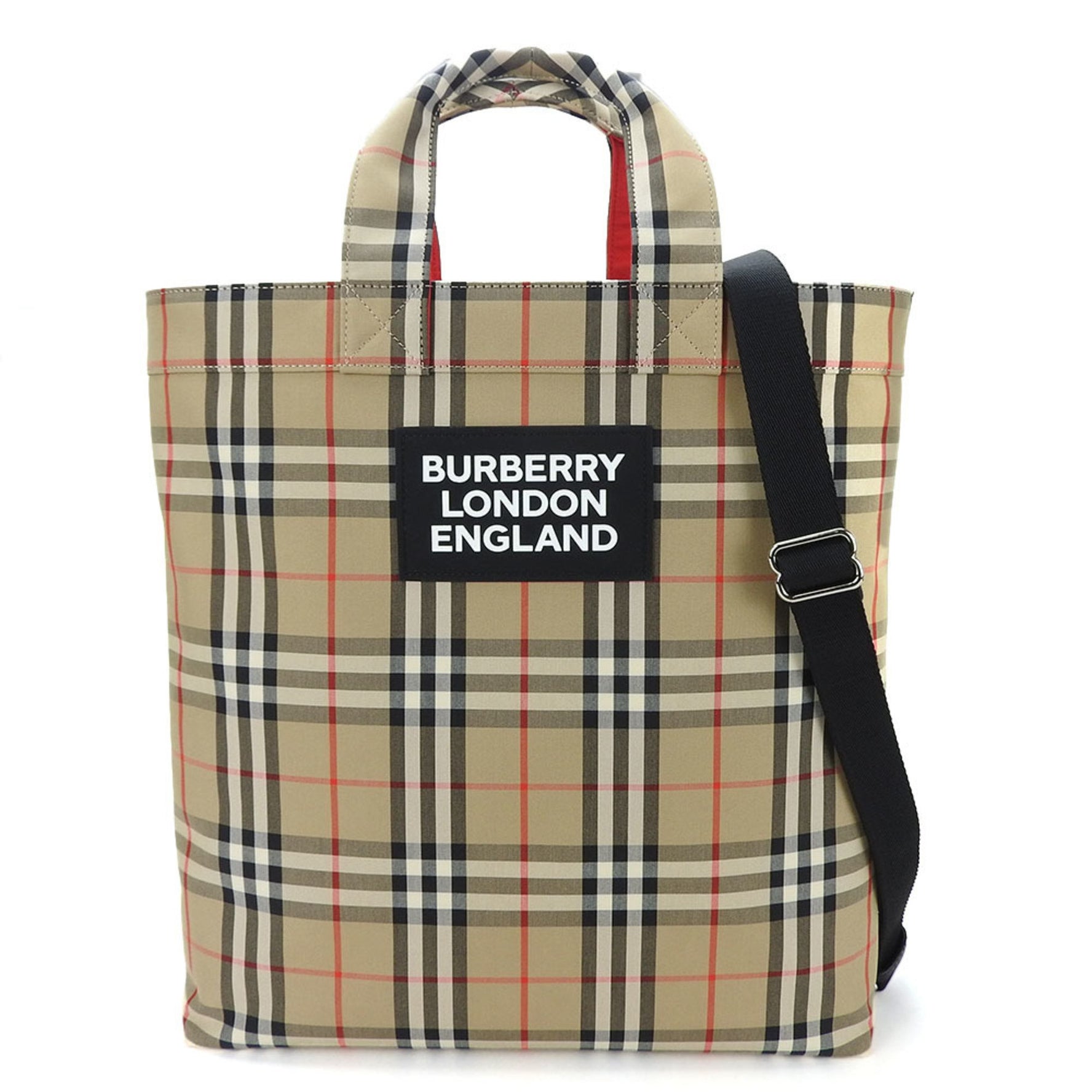 Burberry London Tote Bag Shoulder Nova Check Canvas Beige Black Ladies tote bag shoulder beige black