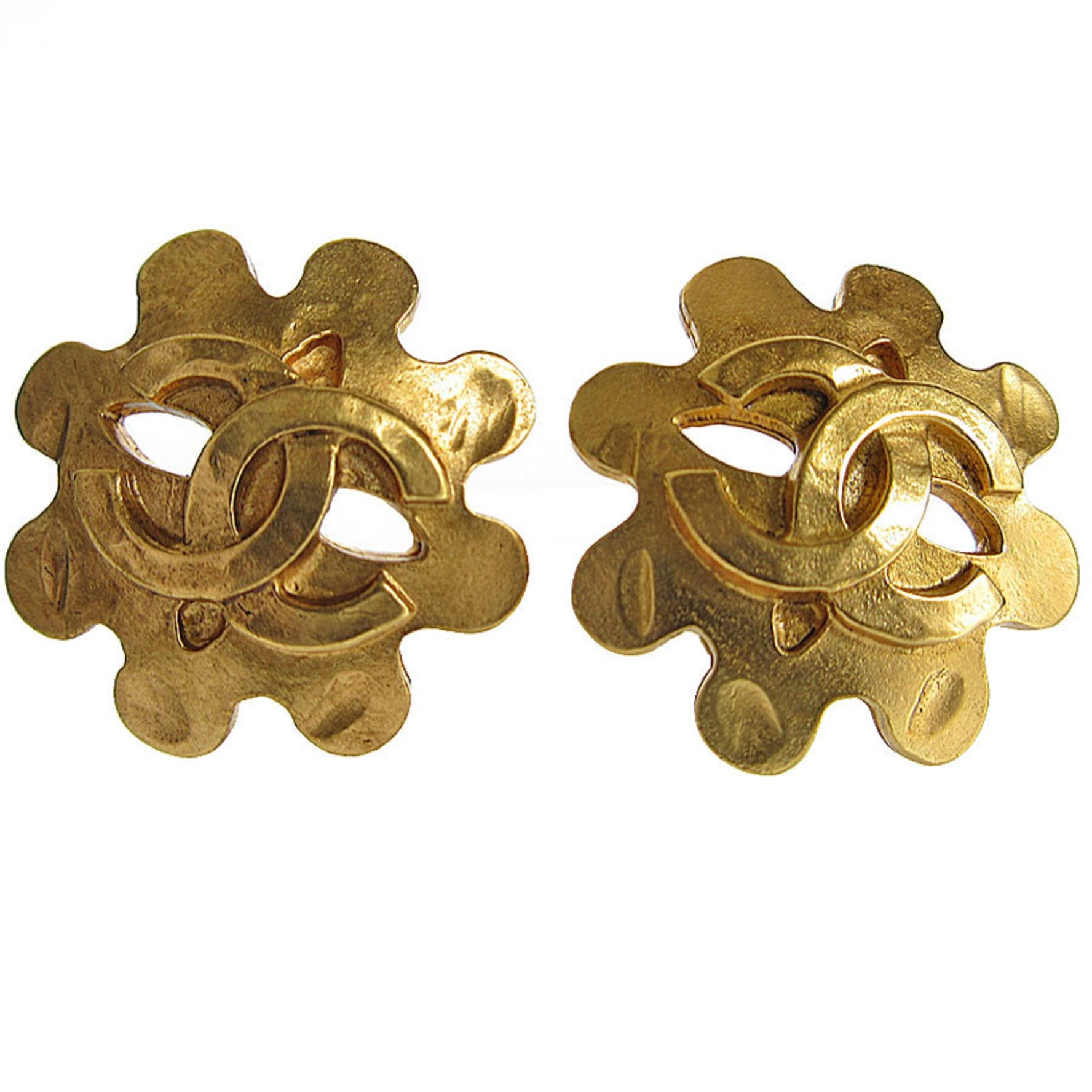 CHANEL Coco Mark Metal Earrings