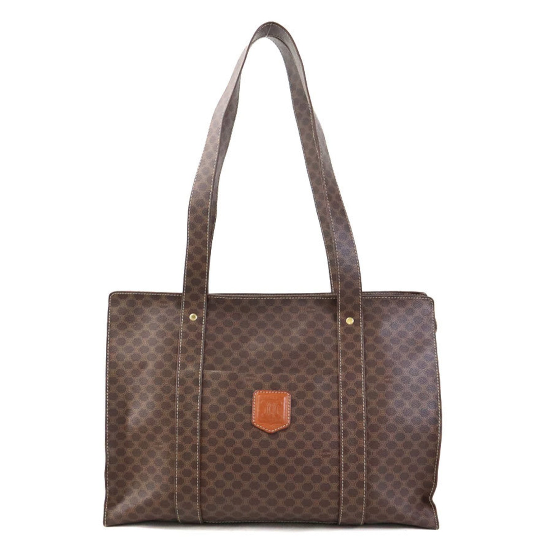 CELINE Shoulder Bag Macadam Coated Canvas