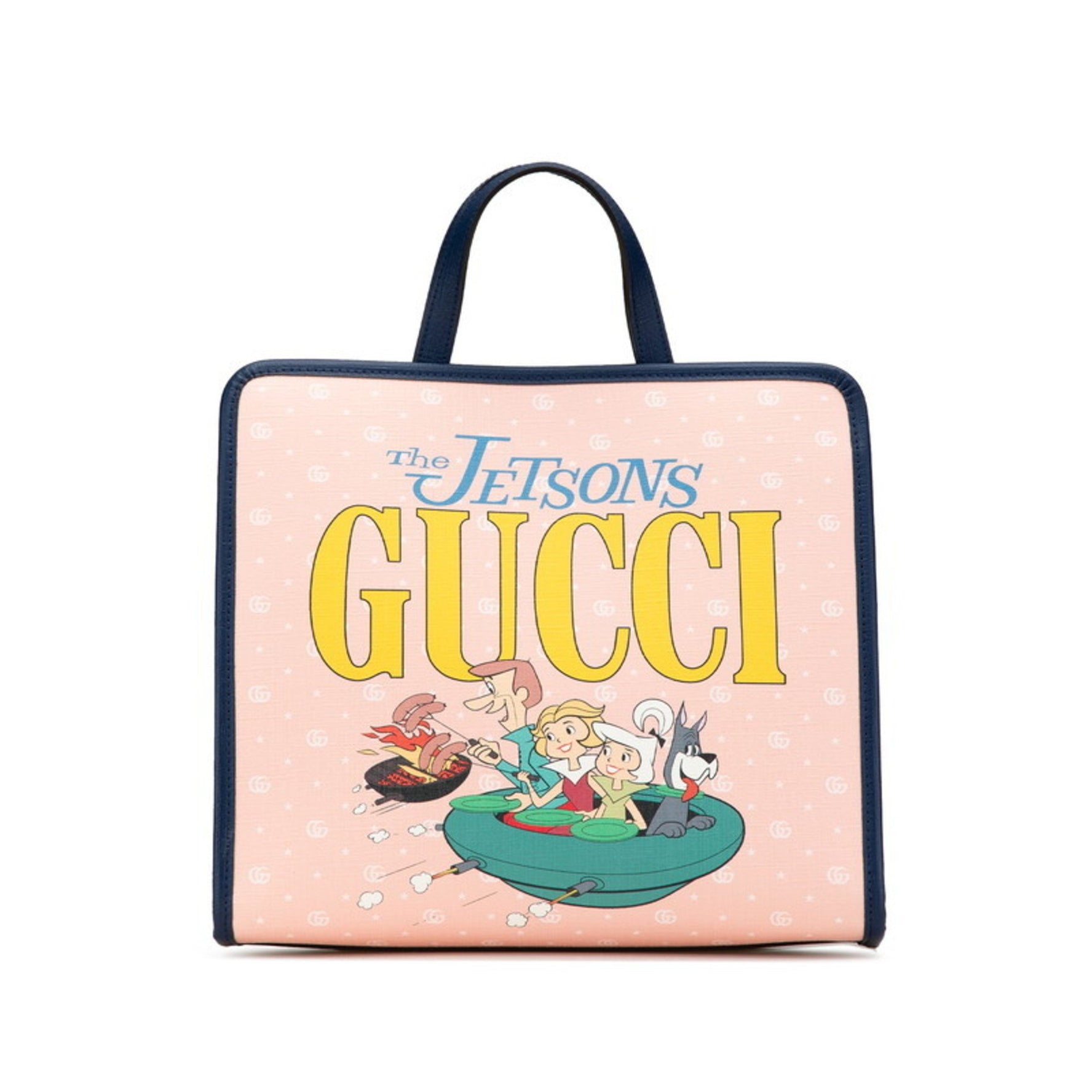 Gucci GG Supreme Children's Jetsons Space Family Handbag Tote Bag Pink Navy Multicolor Leather