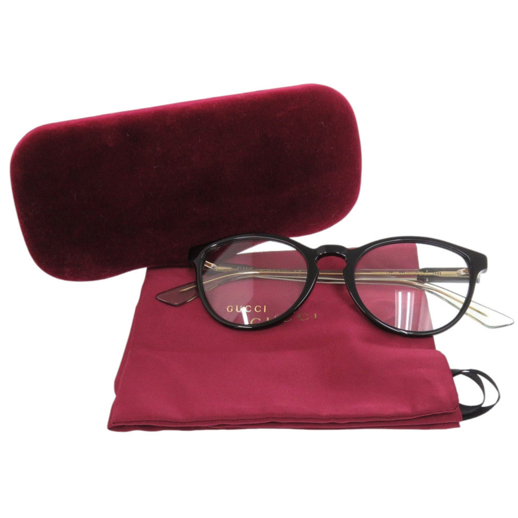 Like new Gucci Interlocking G plastic black clear glasses 0850