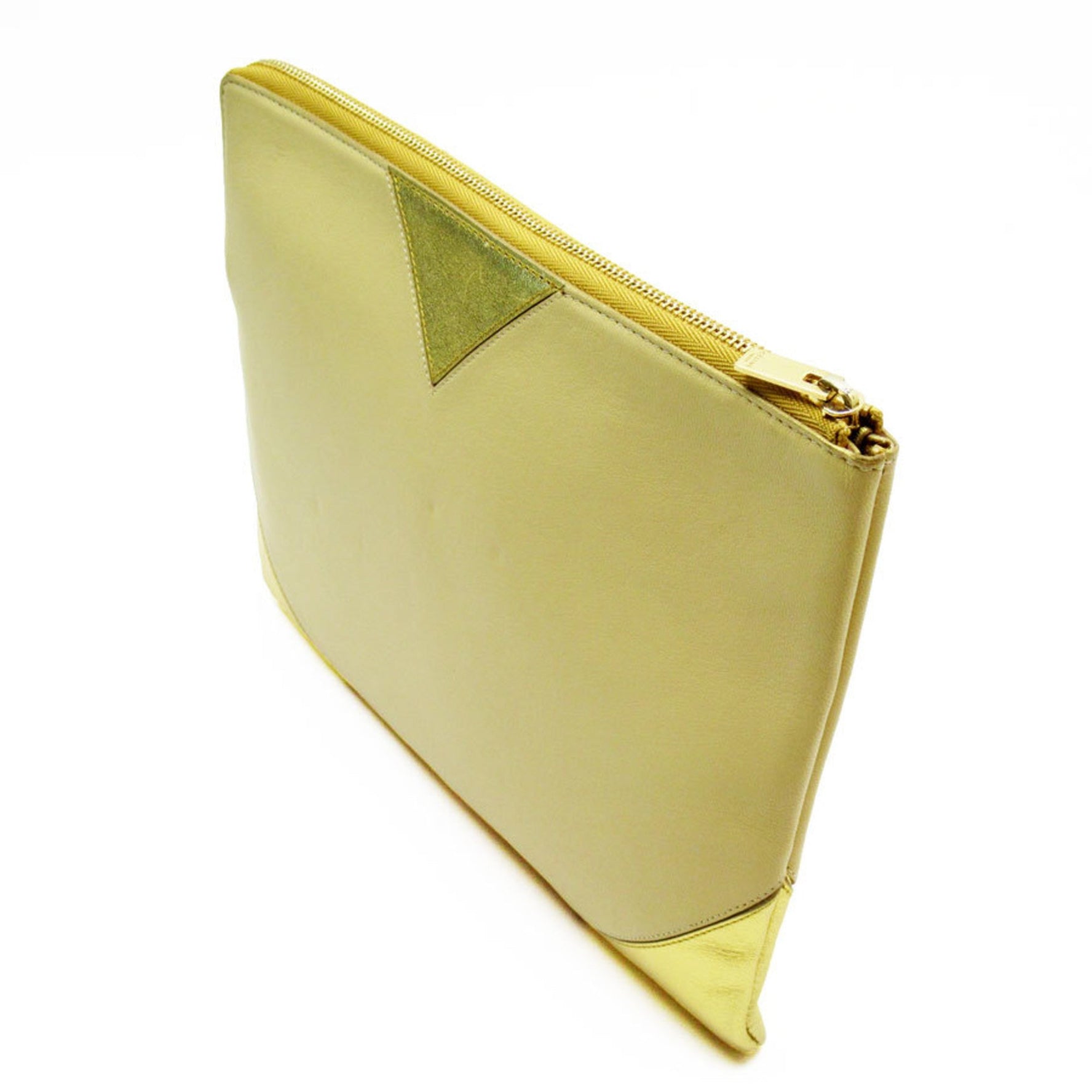 CELINE Clutch bag Leather Yellow x Gold Men's