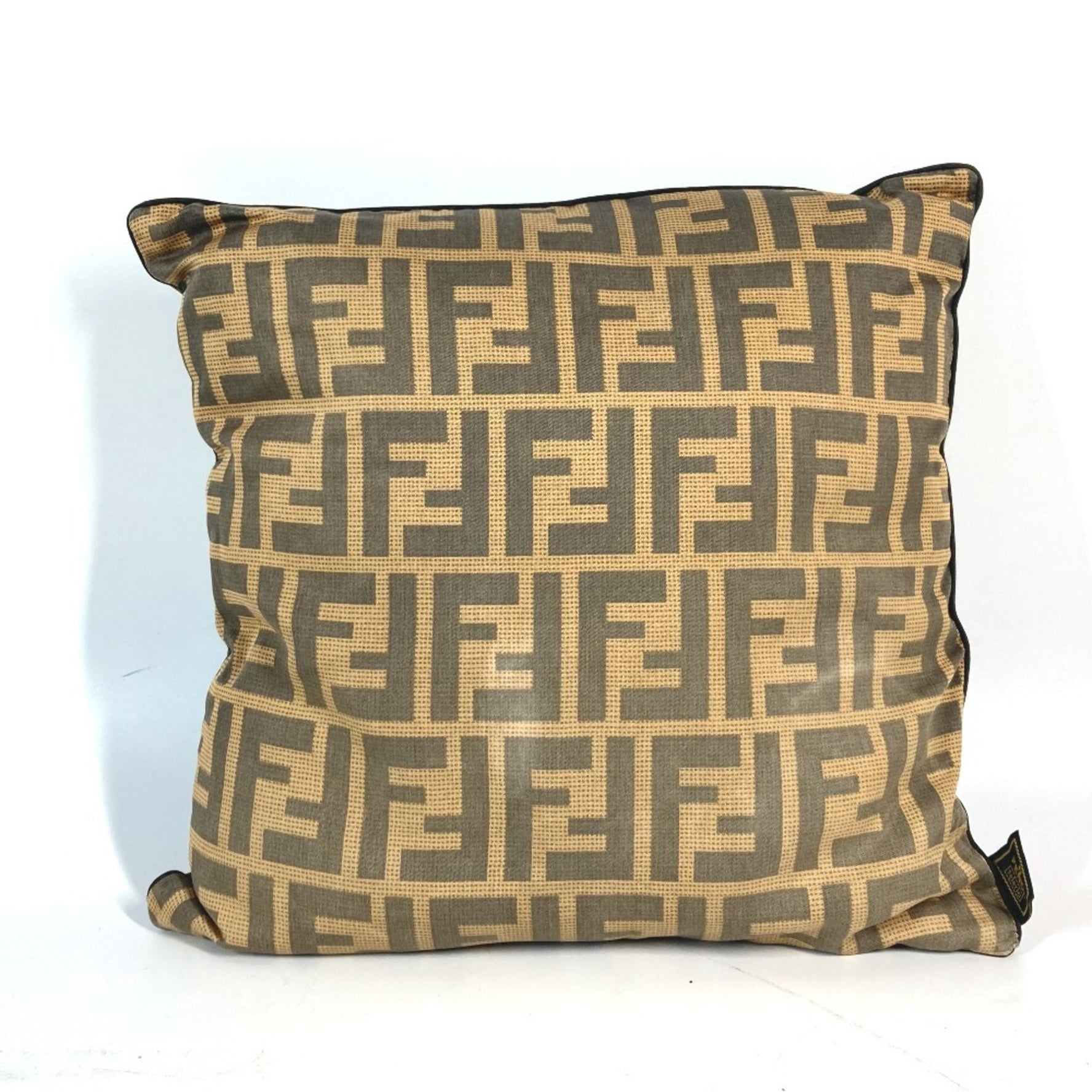 FENDI Zucca & Pecan Pillow, Silk, Cushion, Women's, Brown