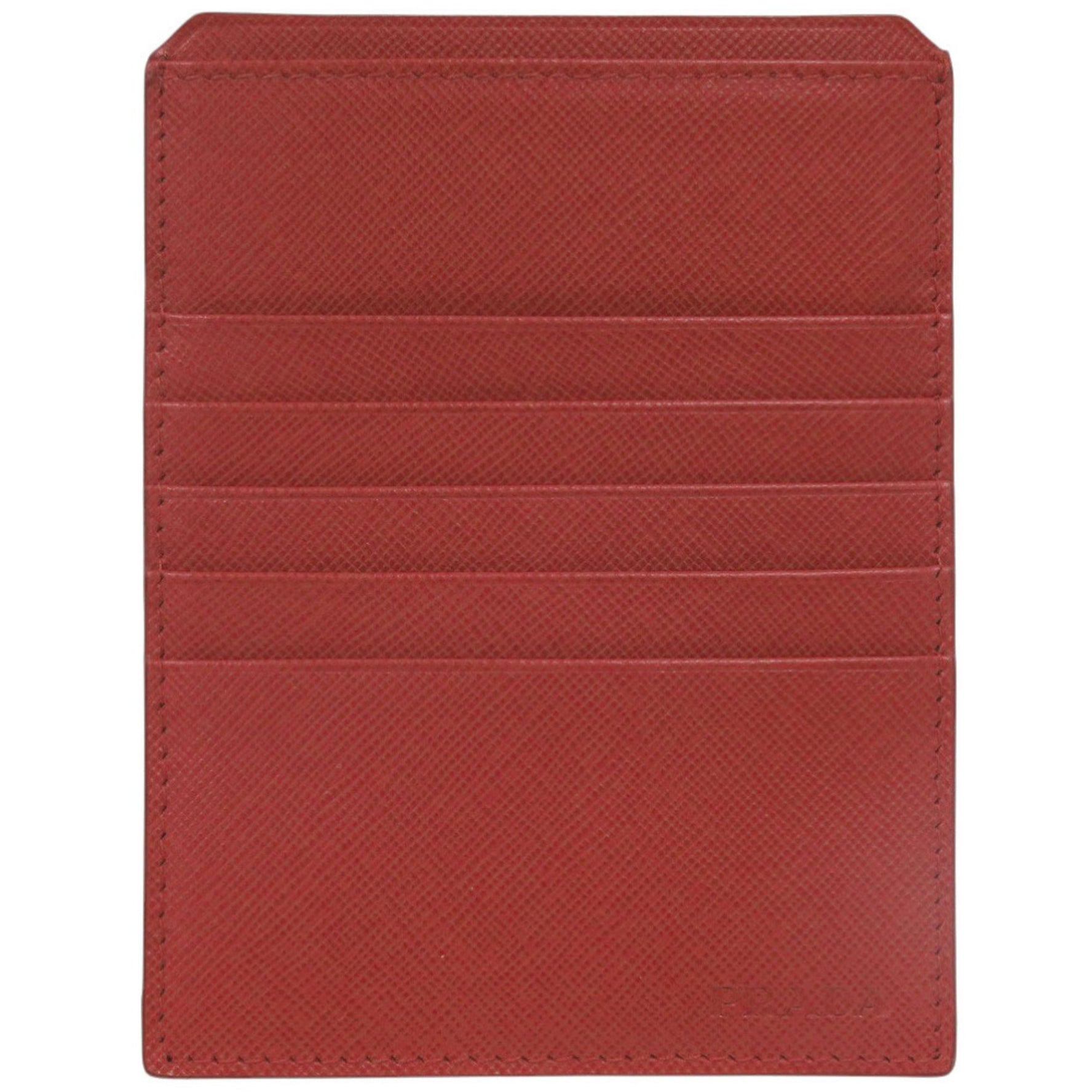 Prada Saffiano Leather Red Card Case 0780
