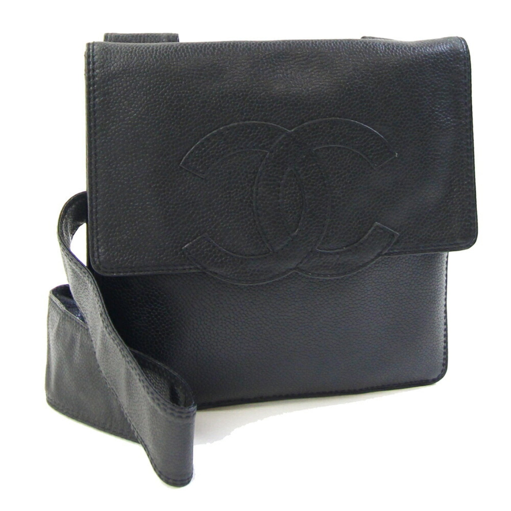 Chanel Shoulder Bag with Coco Mark, Caviar Leather, Old