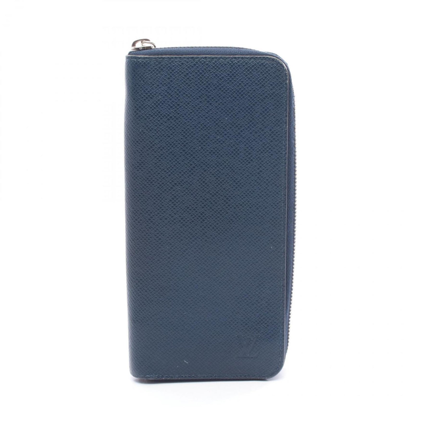 Louis Vuitton Zippy Wallet Vertical Round Long in Leather Taiga, Blue