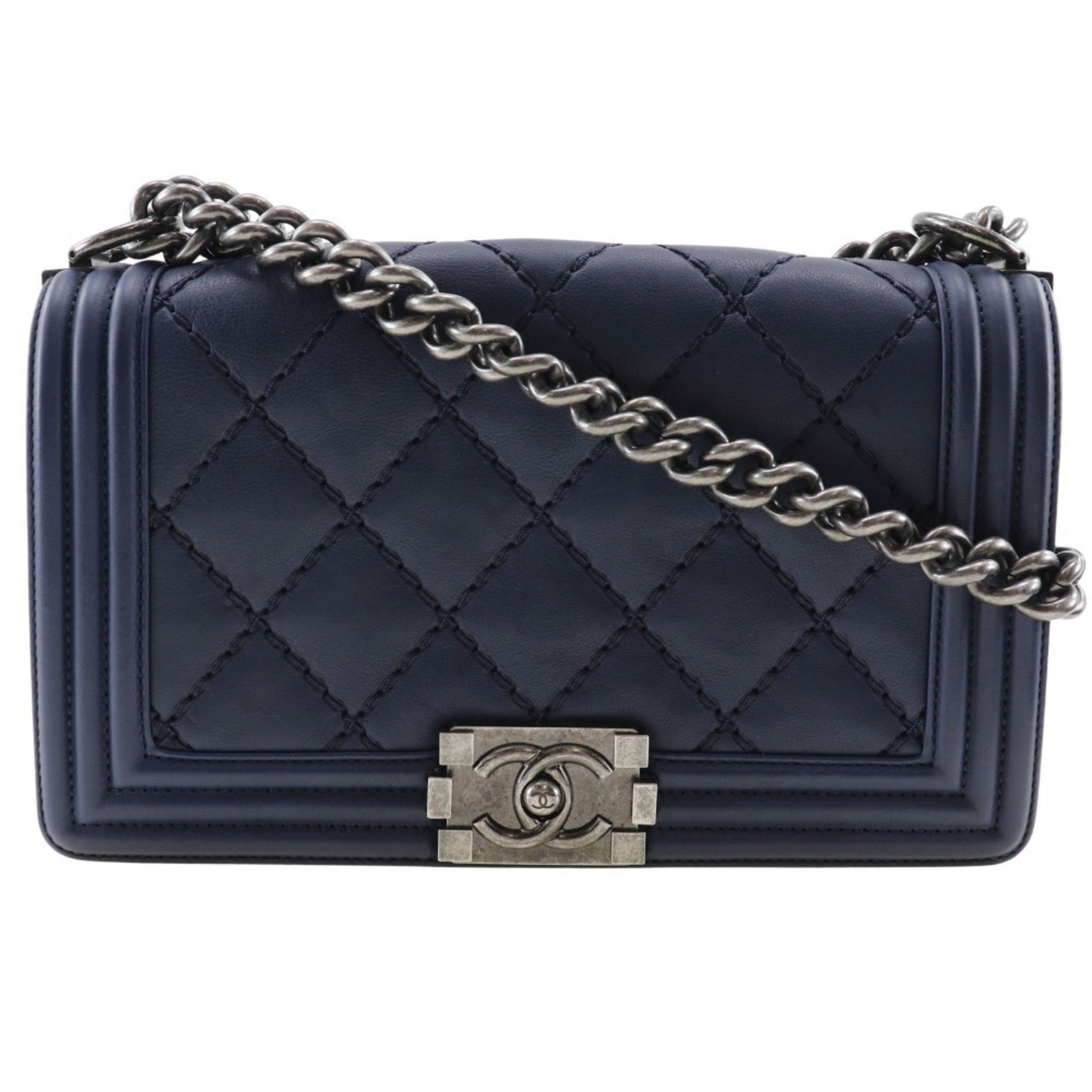 CHANEL Boy Shoulder Bag Chain Matelasse Lambskin Flap