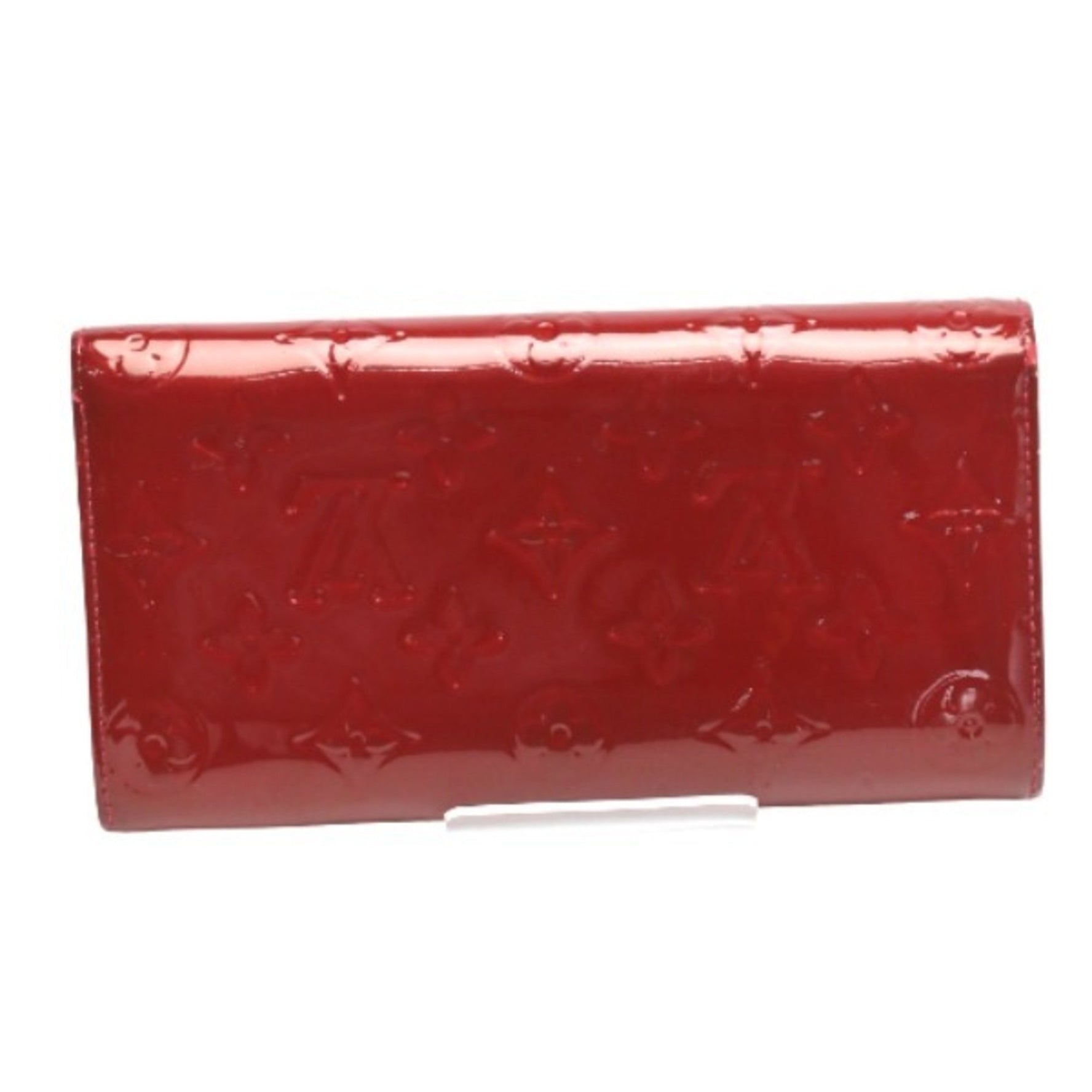 Louis Vuitton Portefeuille Sala Vernis Bifold Zipper Long Wallet Pomme d'Amour LV