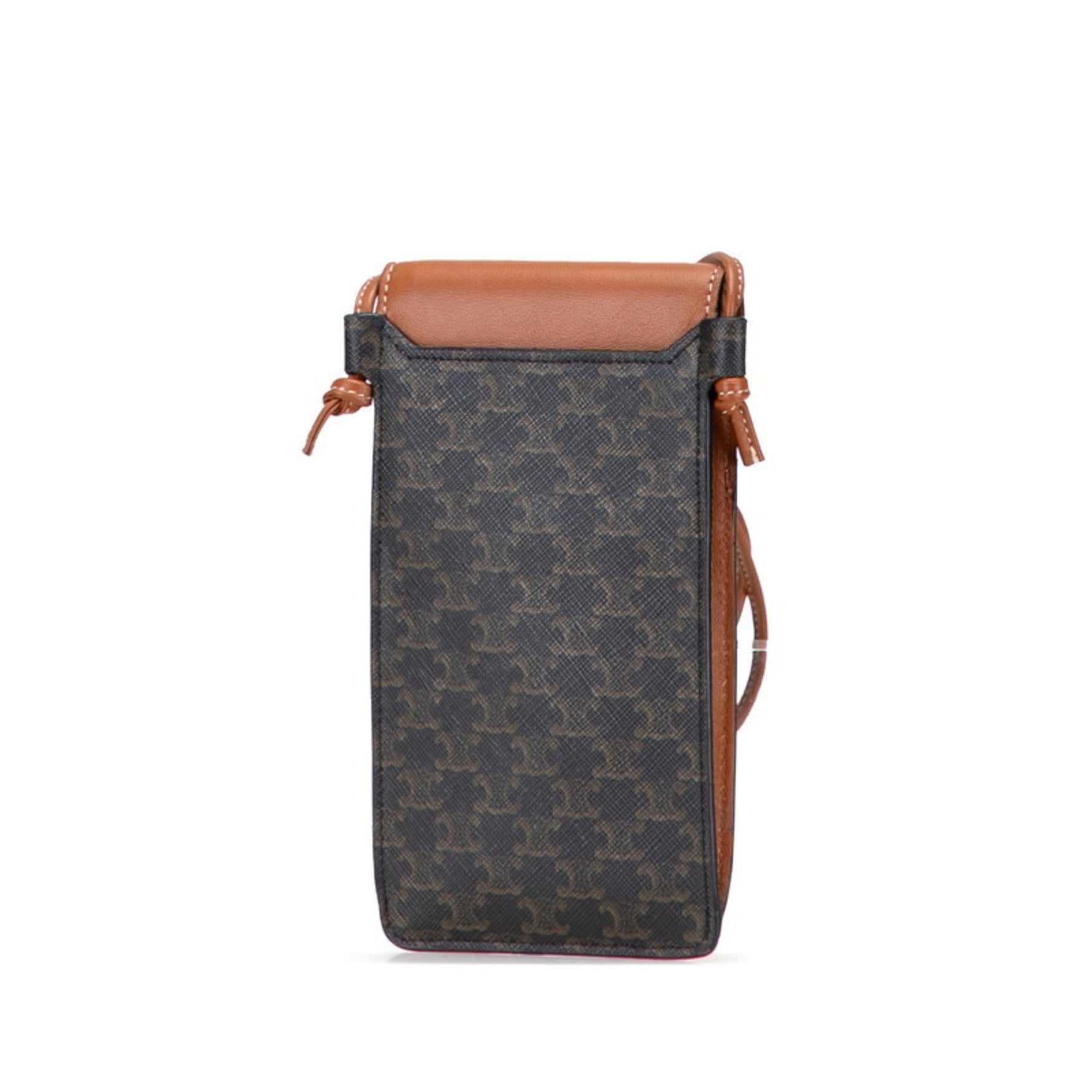 Celine Trim-Off Mobile Pouch/Phone Pouch Shoulder Bag in Black and Brown Leather