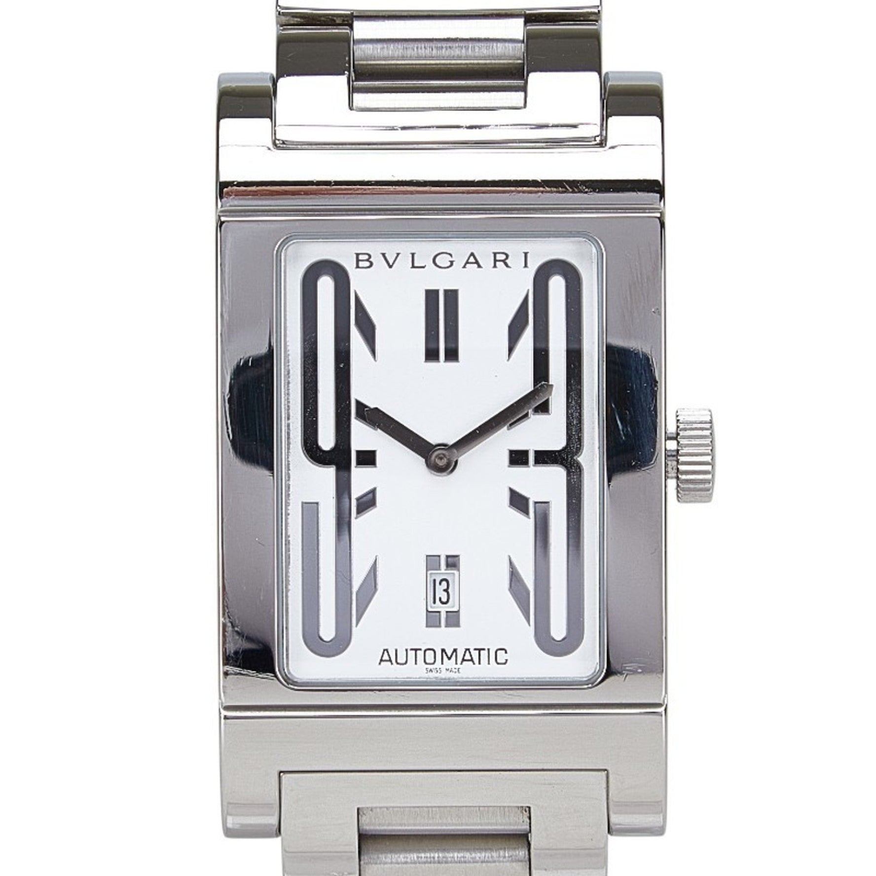 BVLGARI Rettangolo Watch Automatic White Dial Stainless Steel
