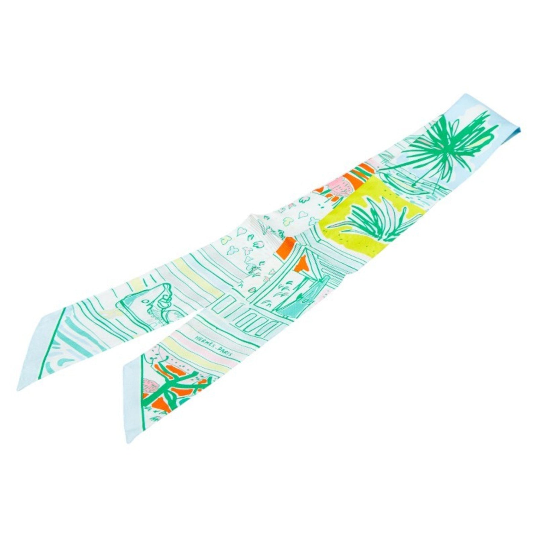 Hermes Hermès Twilly RAYURES D'ETE scarf, multicolored silk, .