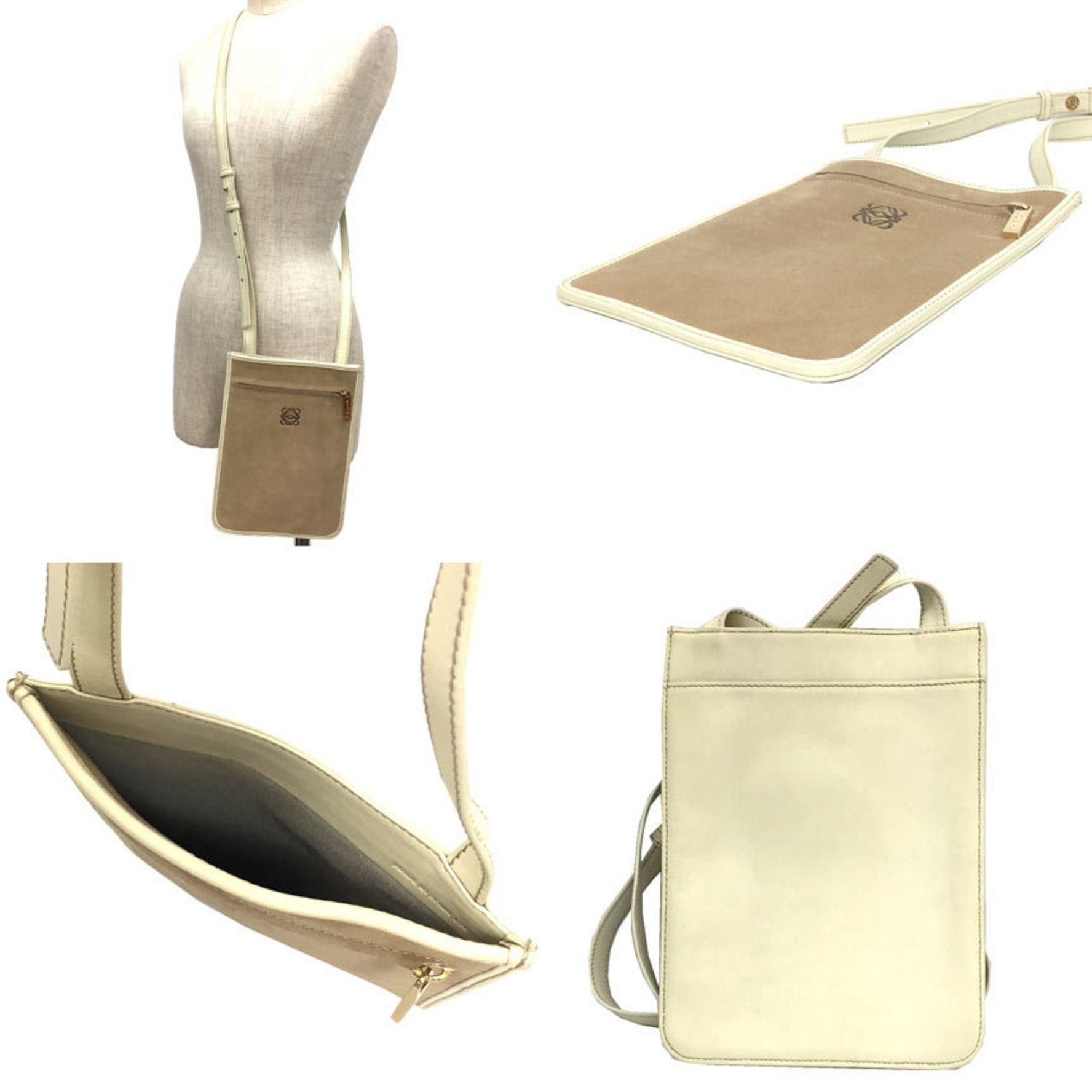 LOEWE Suede Shoulder Bag Pochette Ladies
