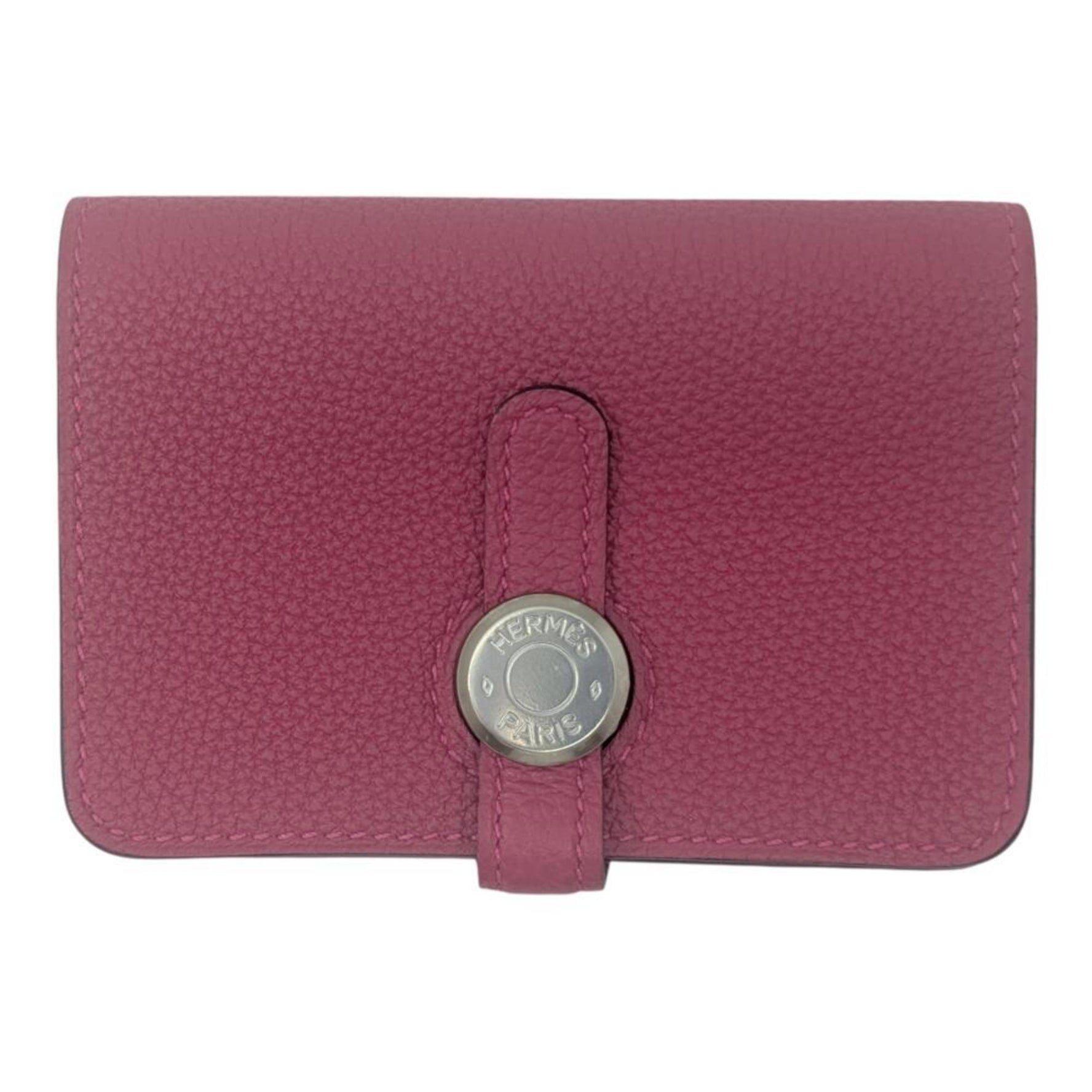 HERMES Dogon Business Card Case, Togo Raspberry, Z Stamp, 2021