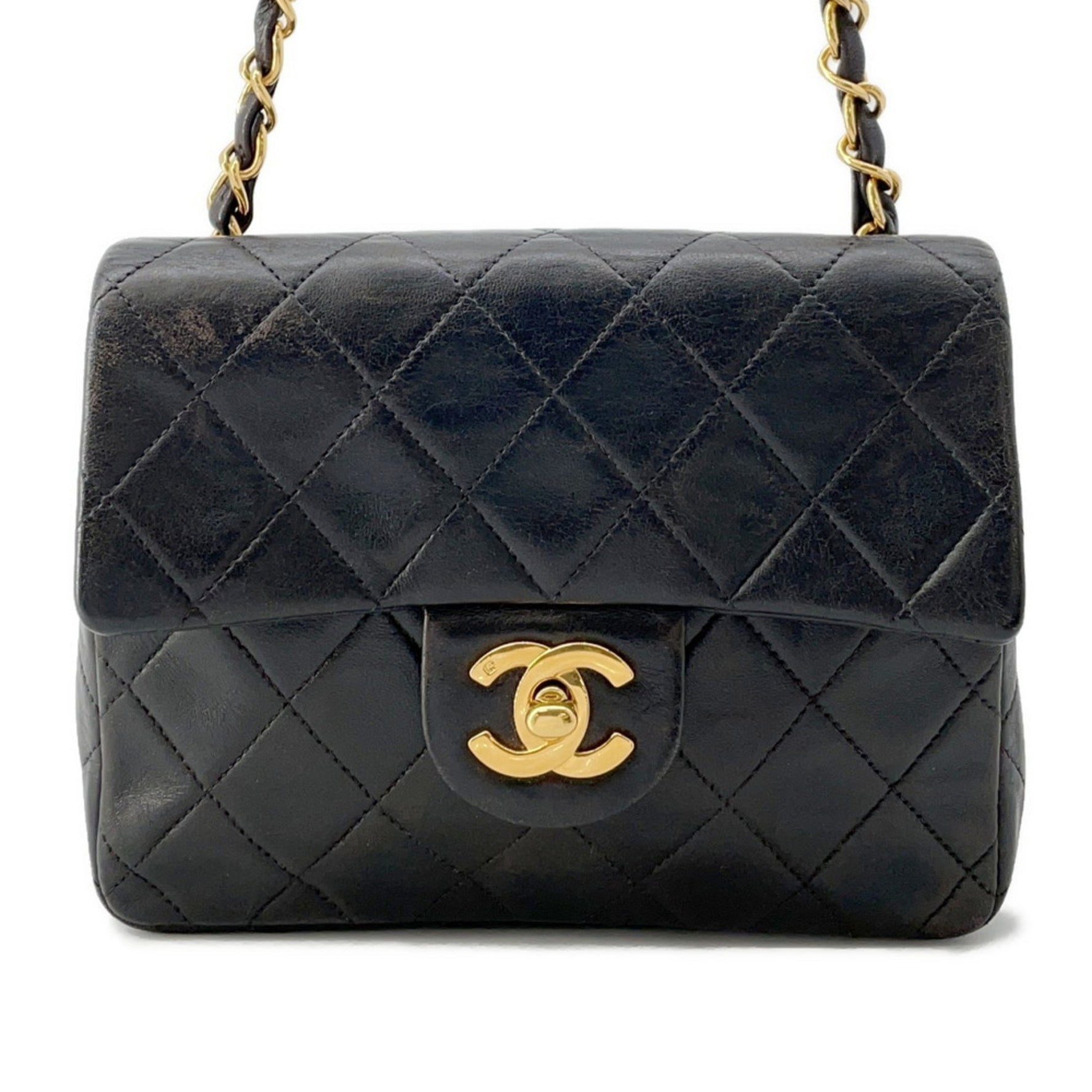 Chanel Chain Shoulder Bag Matelasse Coco Mark Lambskin Mini