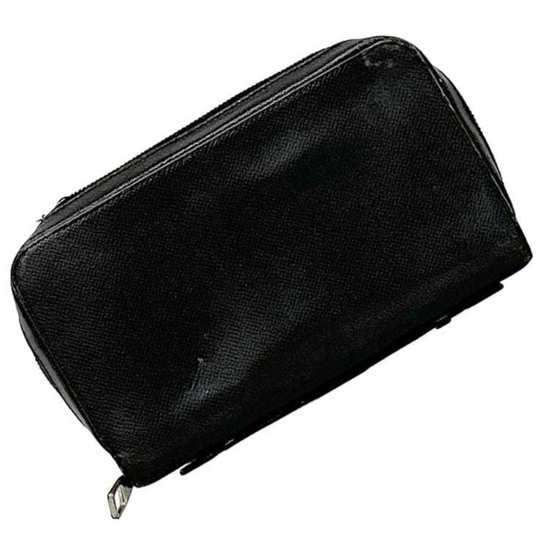 Louis Vuitton Round Long Wallet Zippy XL Black Ardoise Taiga Second Bag Leather Clutch LV