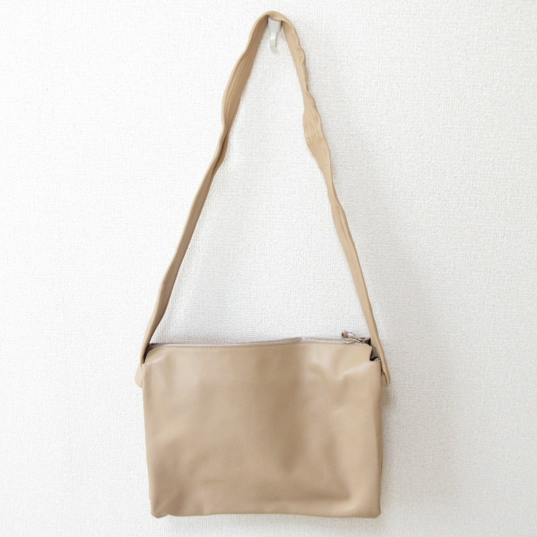 CELINE Leather Shoulder Bag Pink Beige