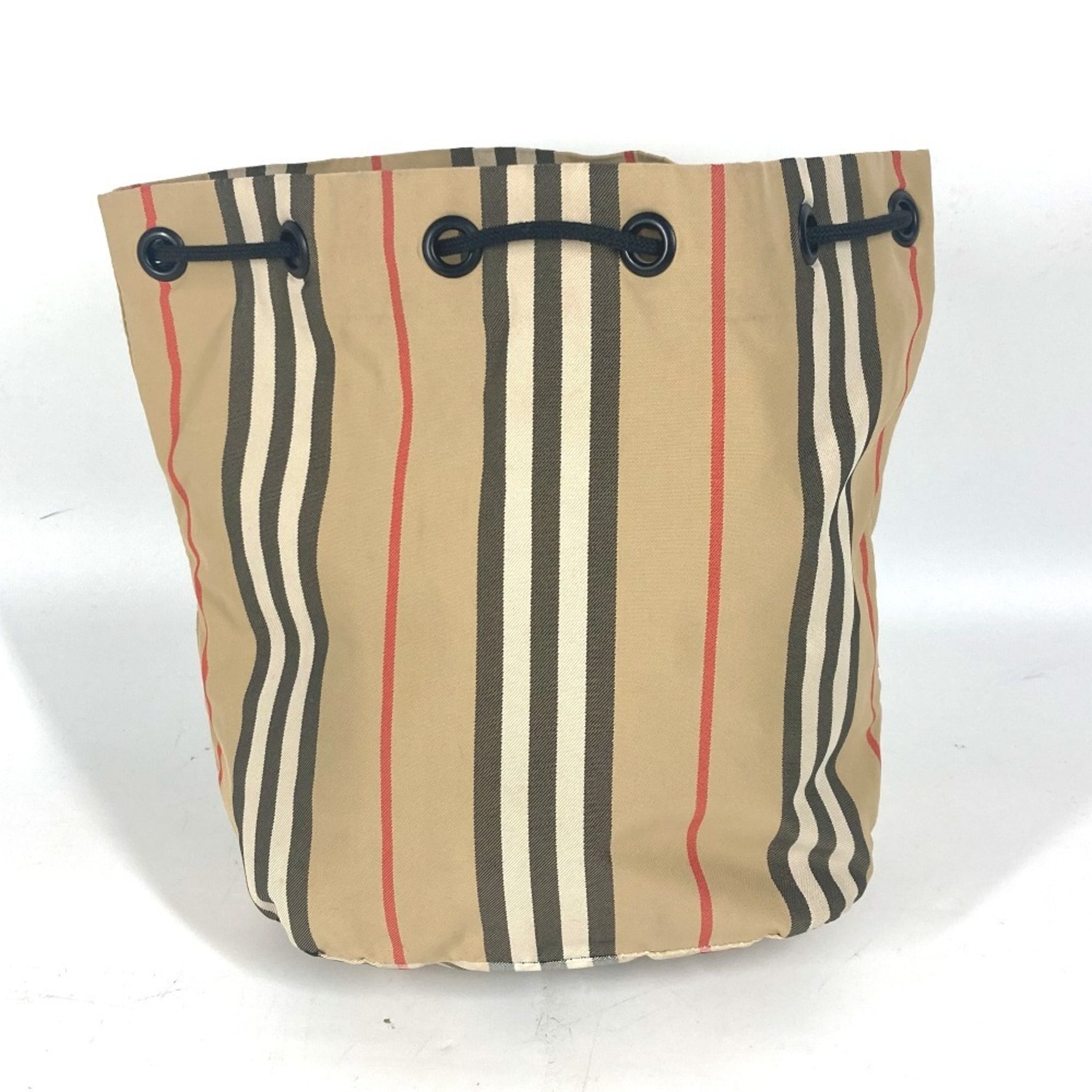 BURBERRY logo check drawstring makeup pouch, cosmetic multi-purpose nylon, men's, beige