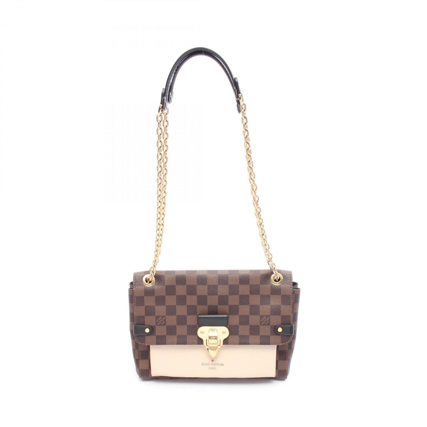 Louis Vuitton Vavin PM Shoulder Bag, Coated Canvas and Leather with Damier Finish, Brown, Ivory, Black