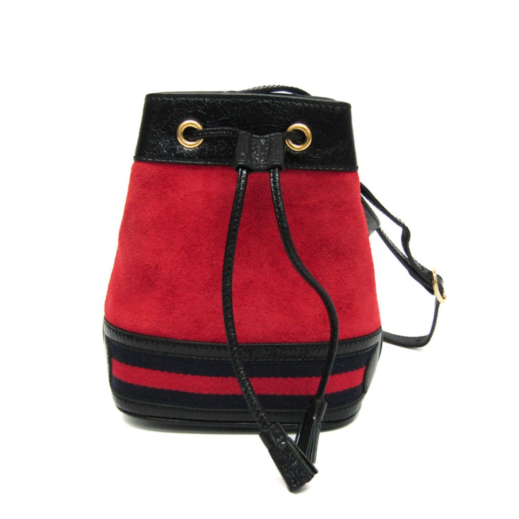 Gucci Drawstring Bag Type Leather,Suede Shoulder Bag Black,Navy,Red Color