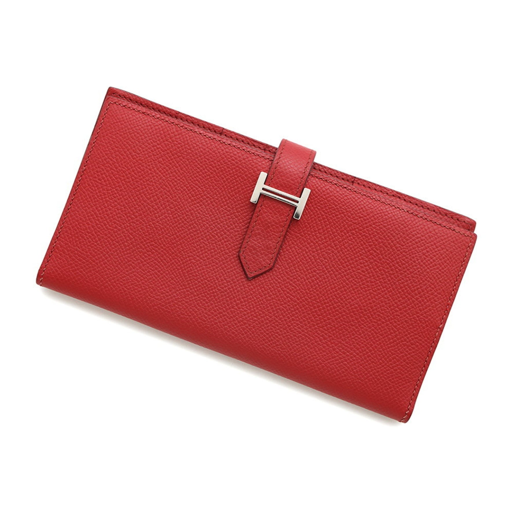 Hermes Hermès Long Wallet, Bearn Soufflet, Rouge Cazac, Epson, L Stamp, Wallet