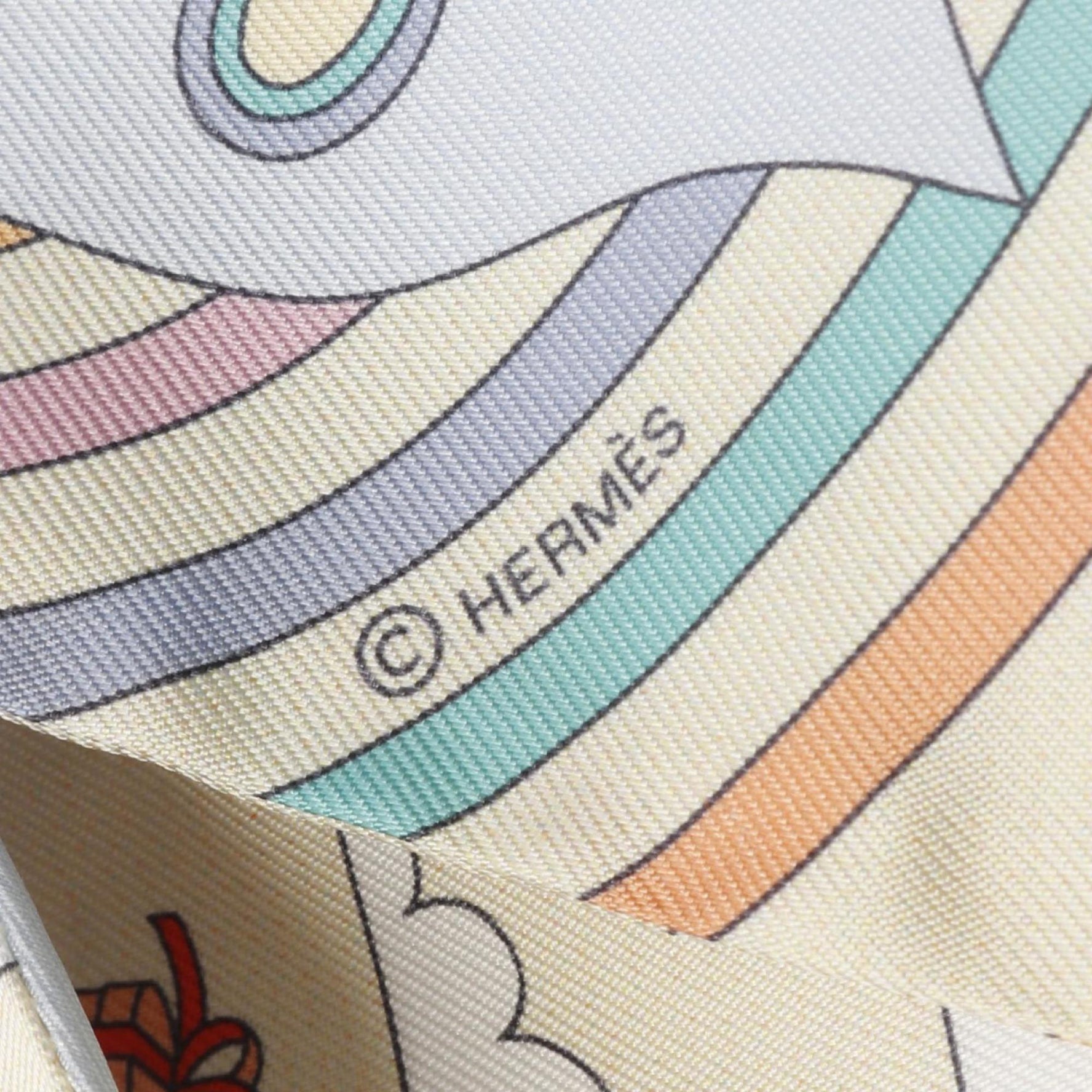 Hermes Hermès Twilly Carres Volants Silk Scarf in Multicolor Blue