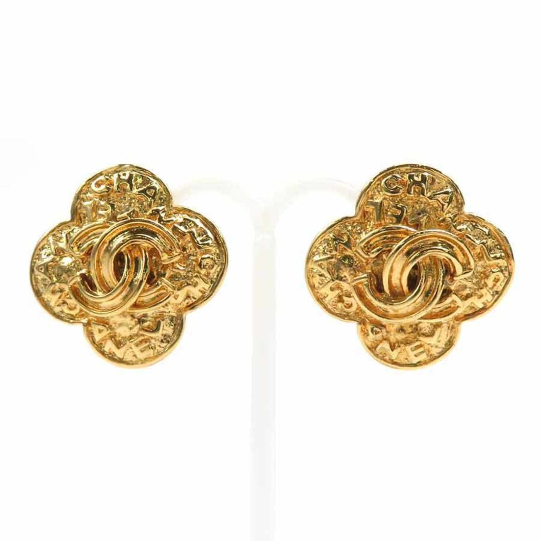 CHANEL Coco Mark Metal Earrings