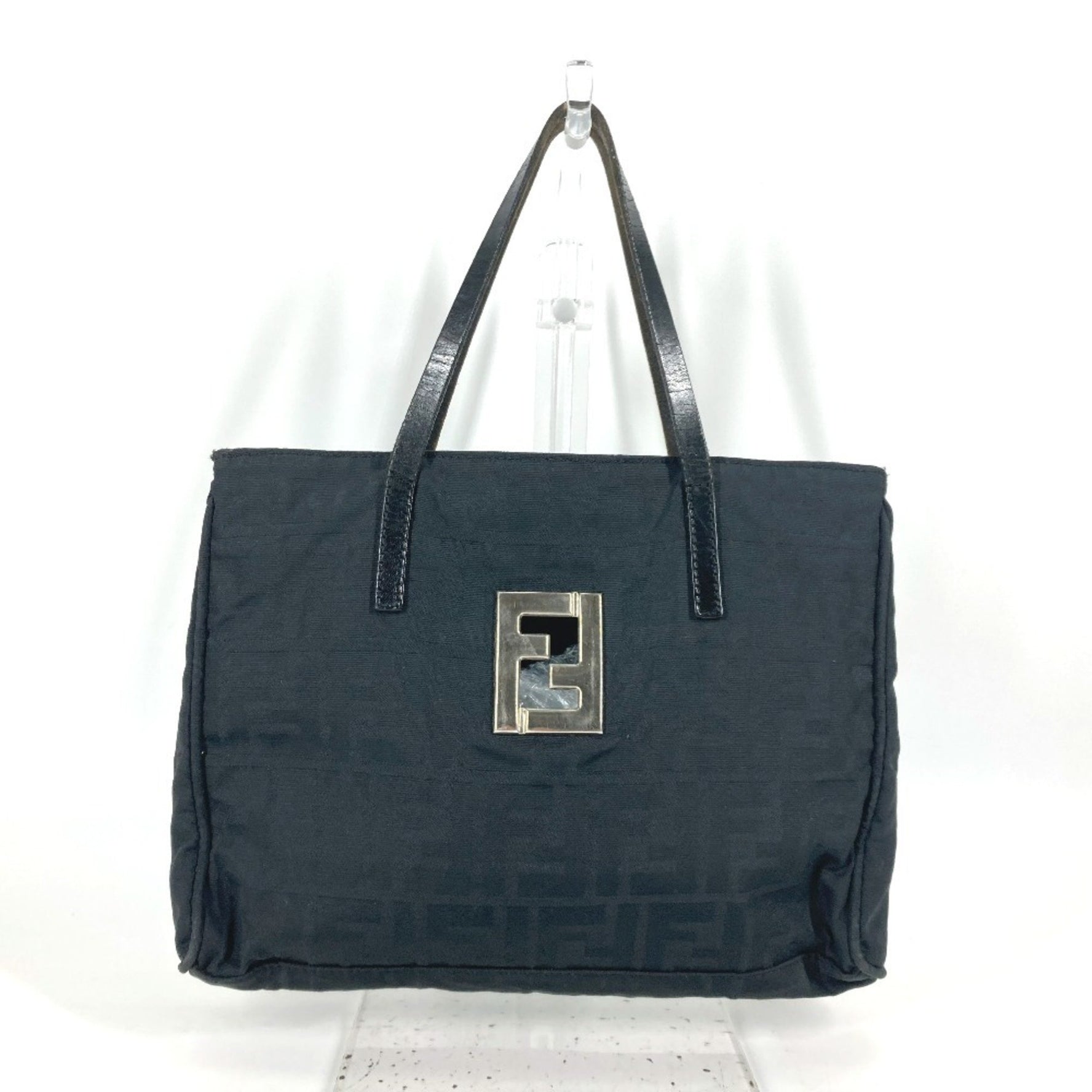 FENDI Zucca handbag tote bag nylon leather