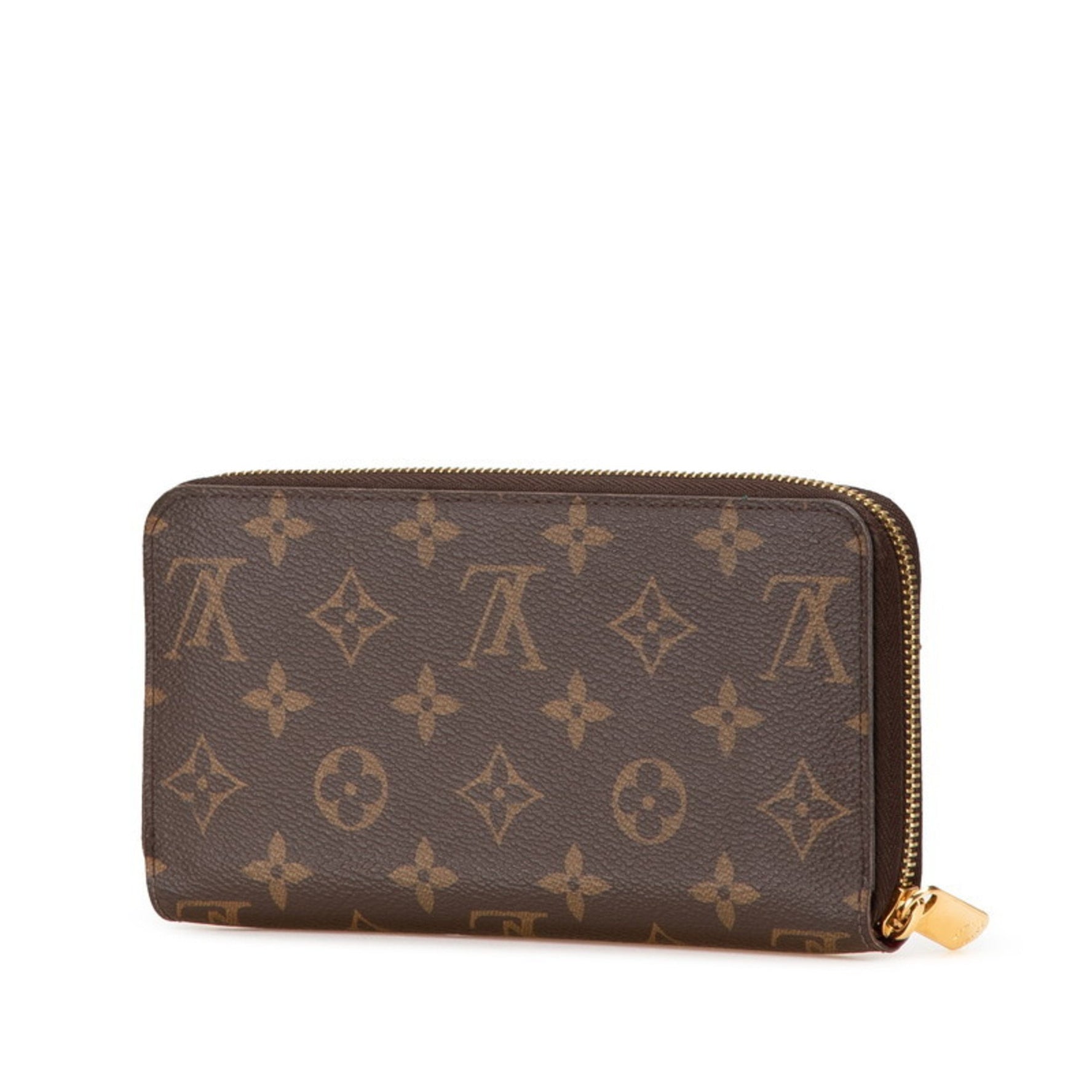 Louis Vuitton Monogram Zippy Wallet, Round Zipper Long Wallet Brown Fuchsia
