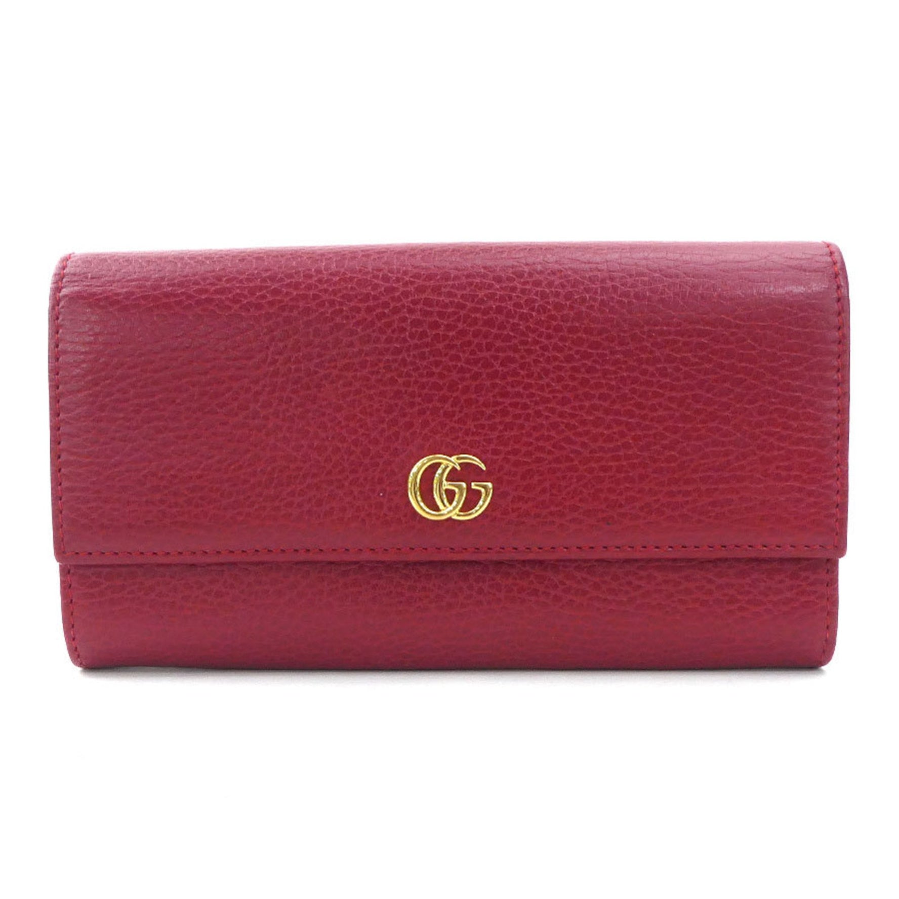 GUCCI Long Wallet GG MARMONT Leather Red Men's
