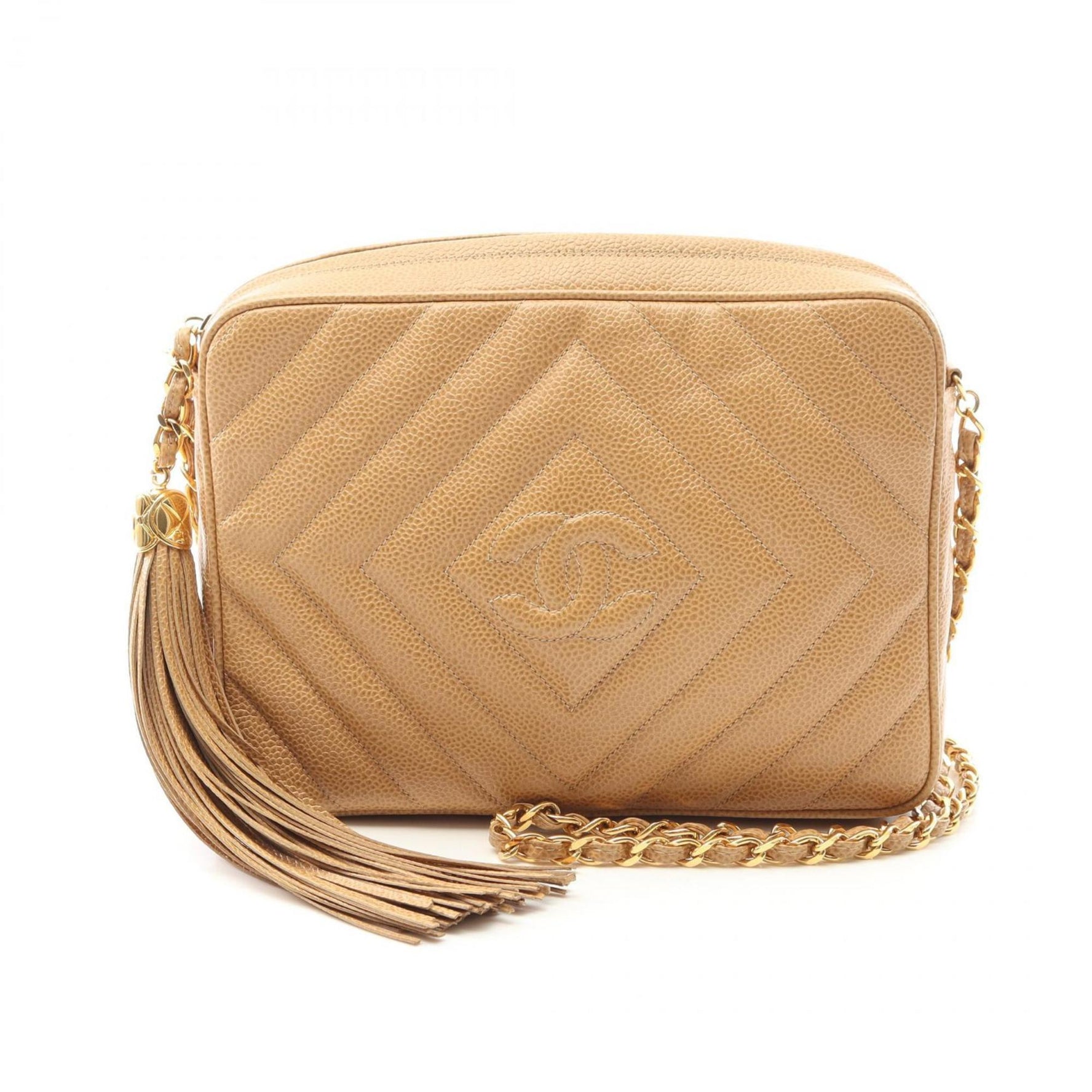 CHANEL Coco Mark Diamond Stitch Shoulder Bag in Grained Calfskin Leather